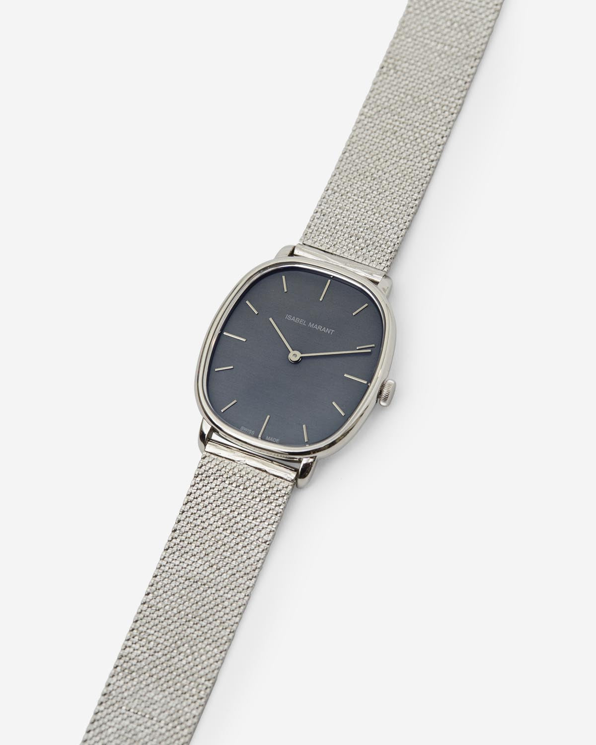 Isabel Marant 28.07 montre anthracite acier et cuir