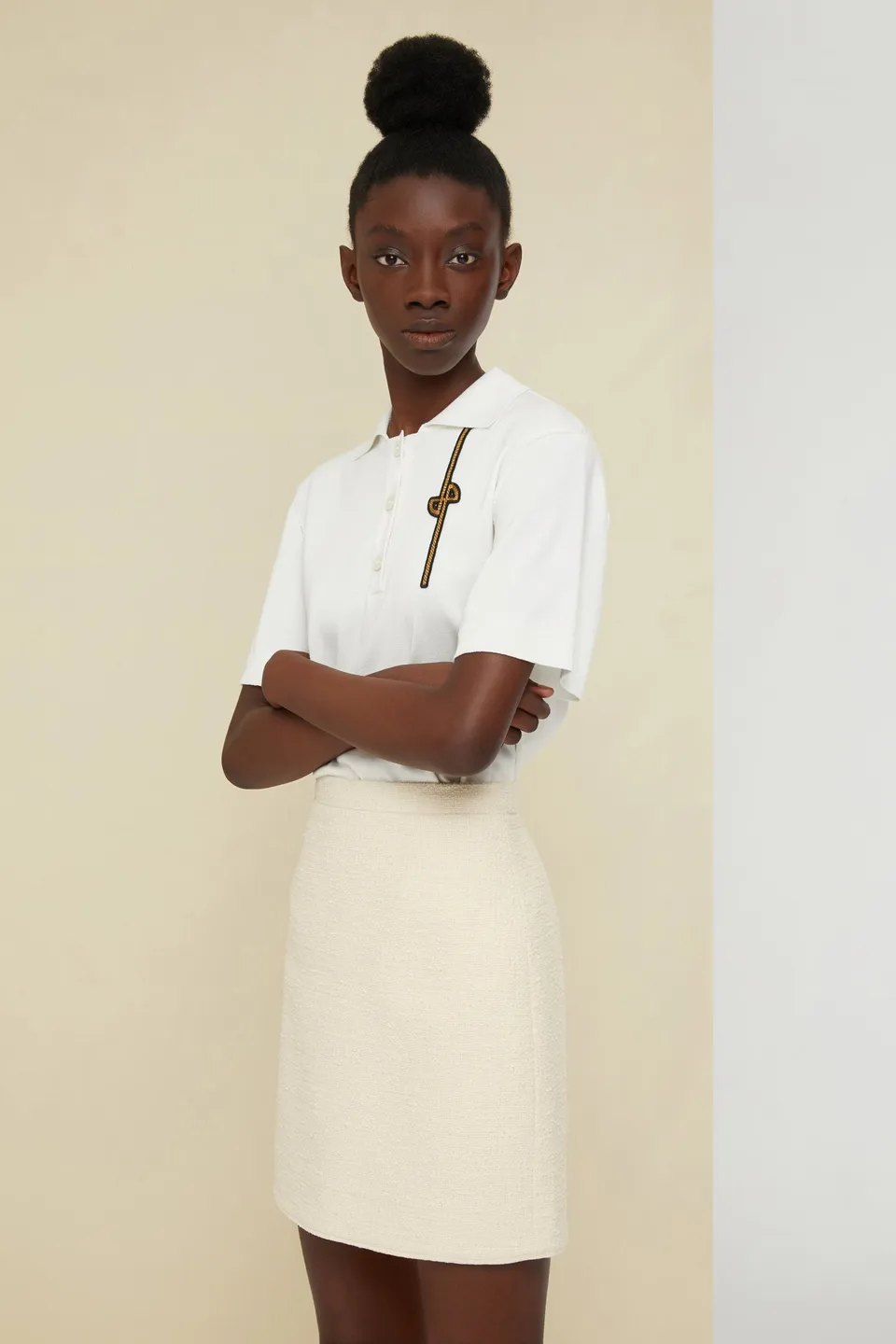 Patou Skirts E20SK0120046091C minijupe tweed coton sable