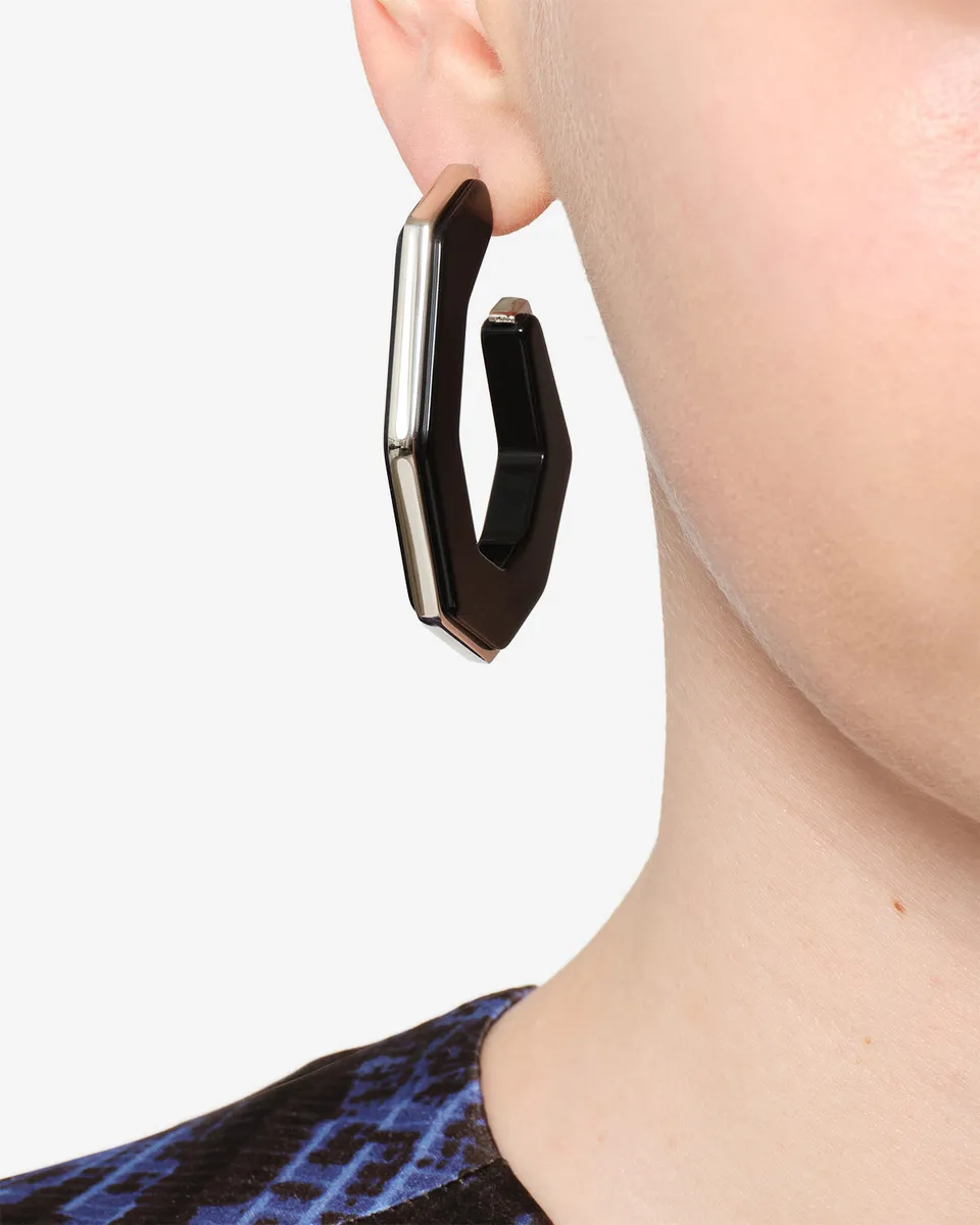 Isabel Marant Liu boucles oreilles noir et argenté