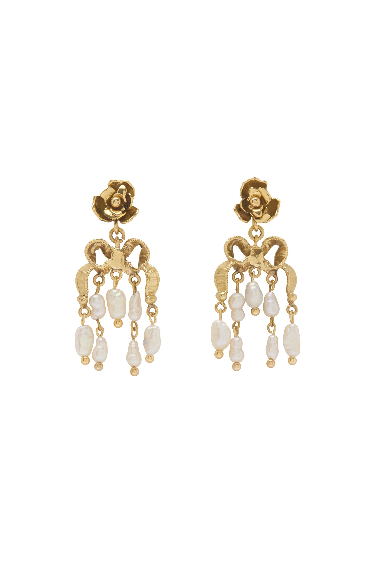 Alemaïs Django boucles d'oreilles rose perle doré