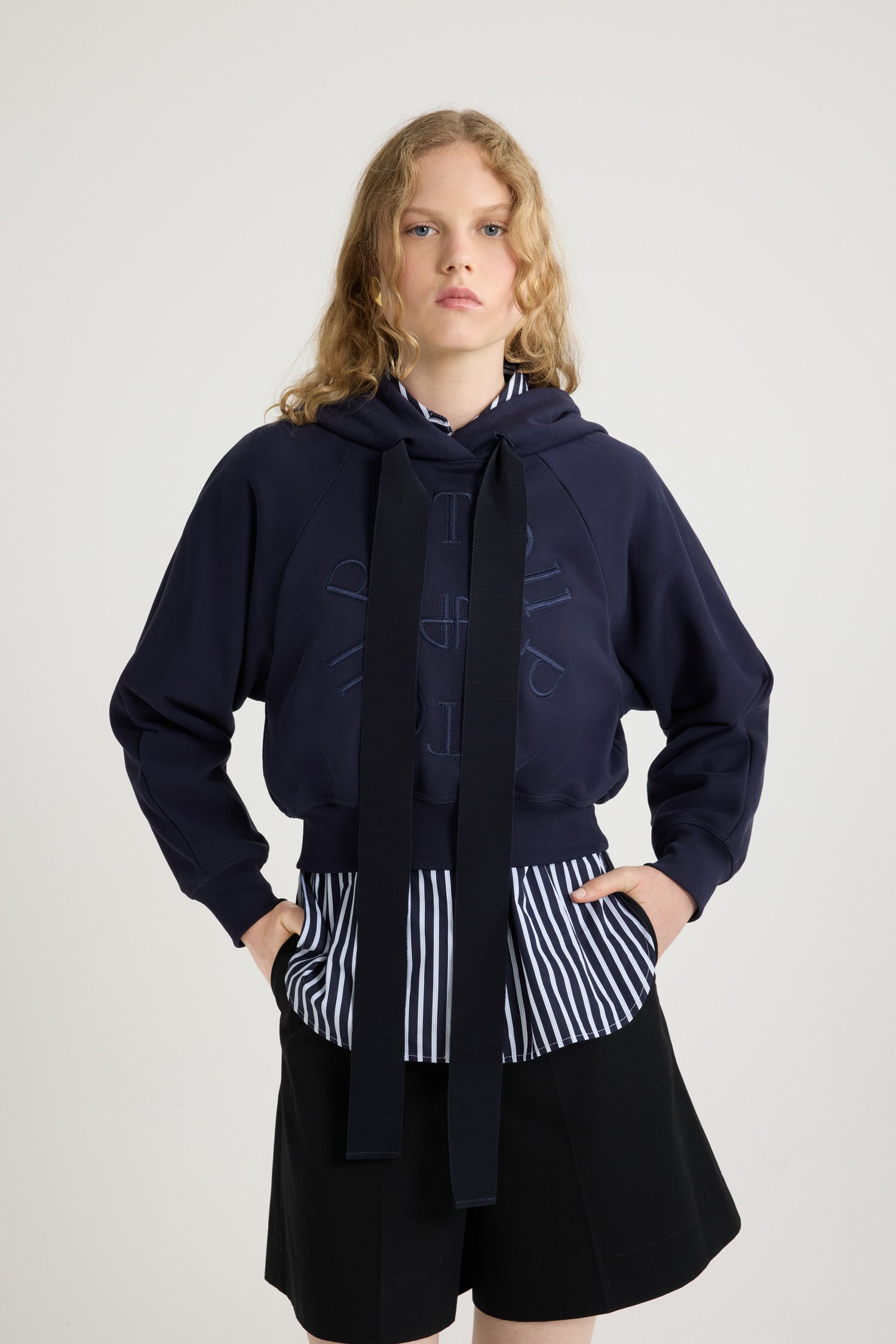 Patou JE069 sweat capuche Navy Black taille M coton bio
