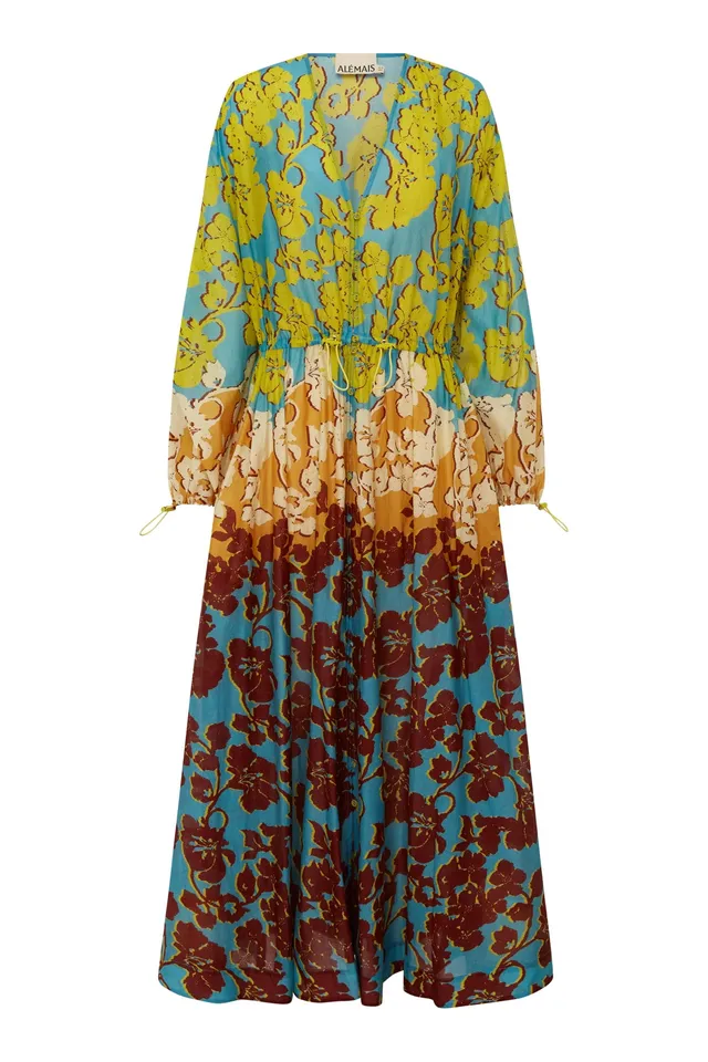 Alemaïs Splice robe chemise midi floral