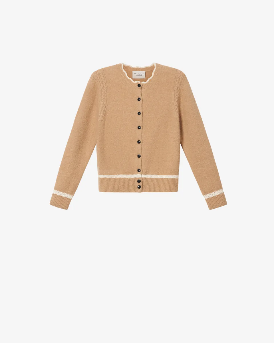 Isabel Marant Mailles Naia cardigan camel baby alpaga