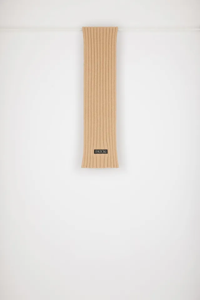 Patou AC036 écharpe laine côtelée Biscuit beige