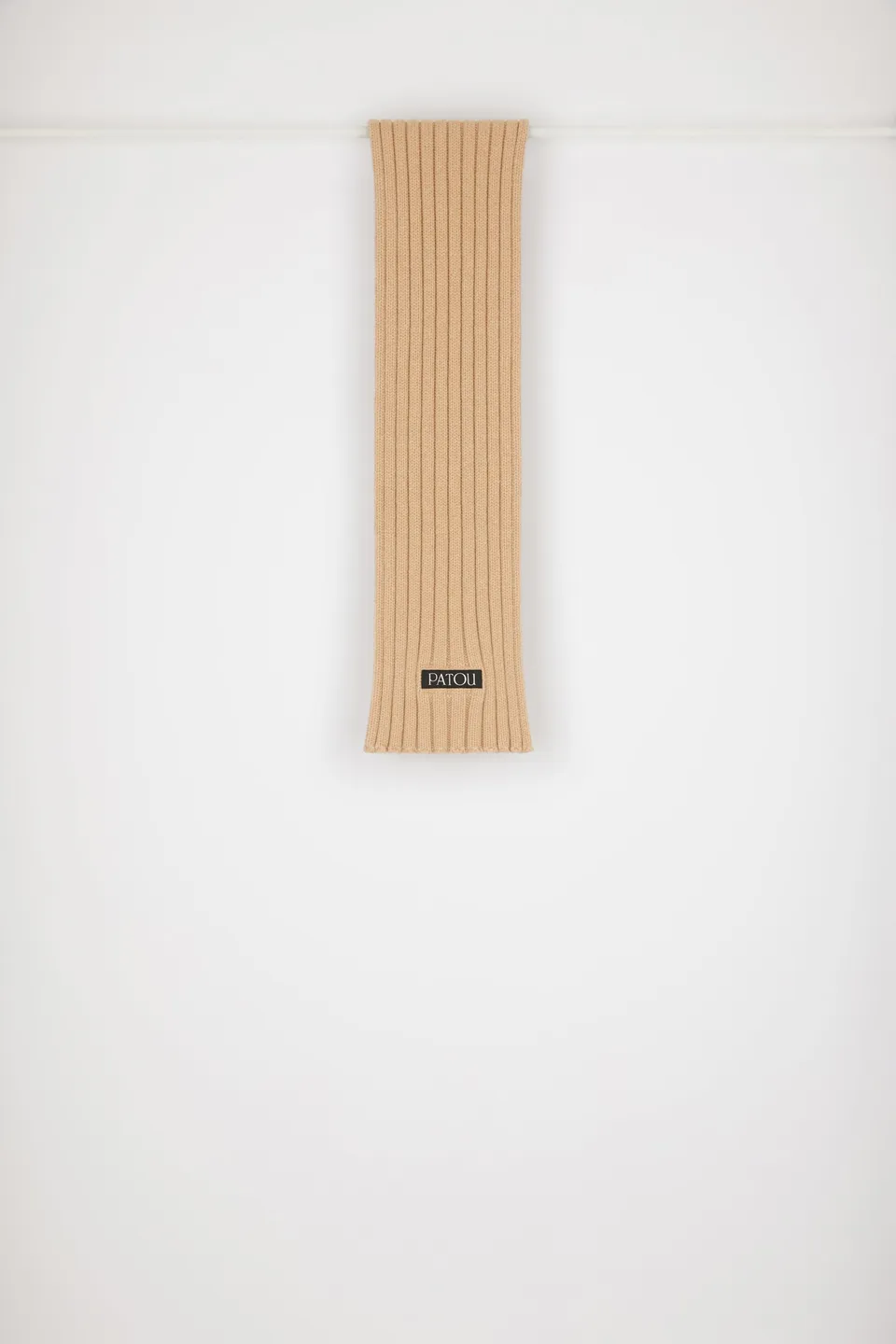 Patou AC036 écharpe laine côtelée Biscuit beige