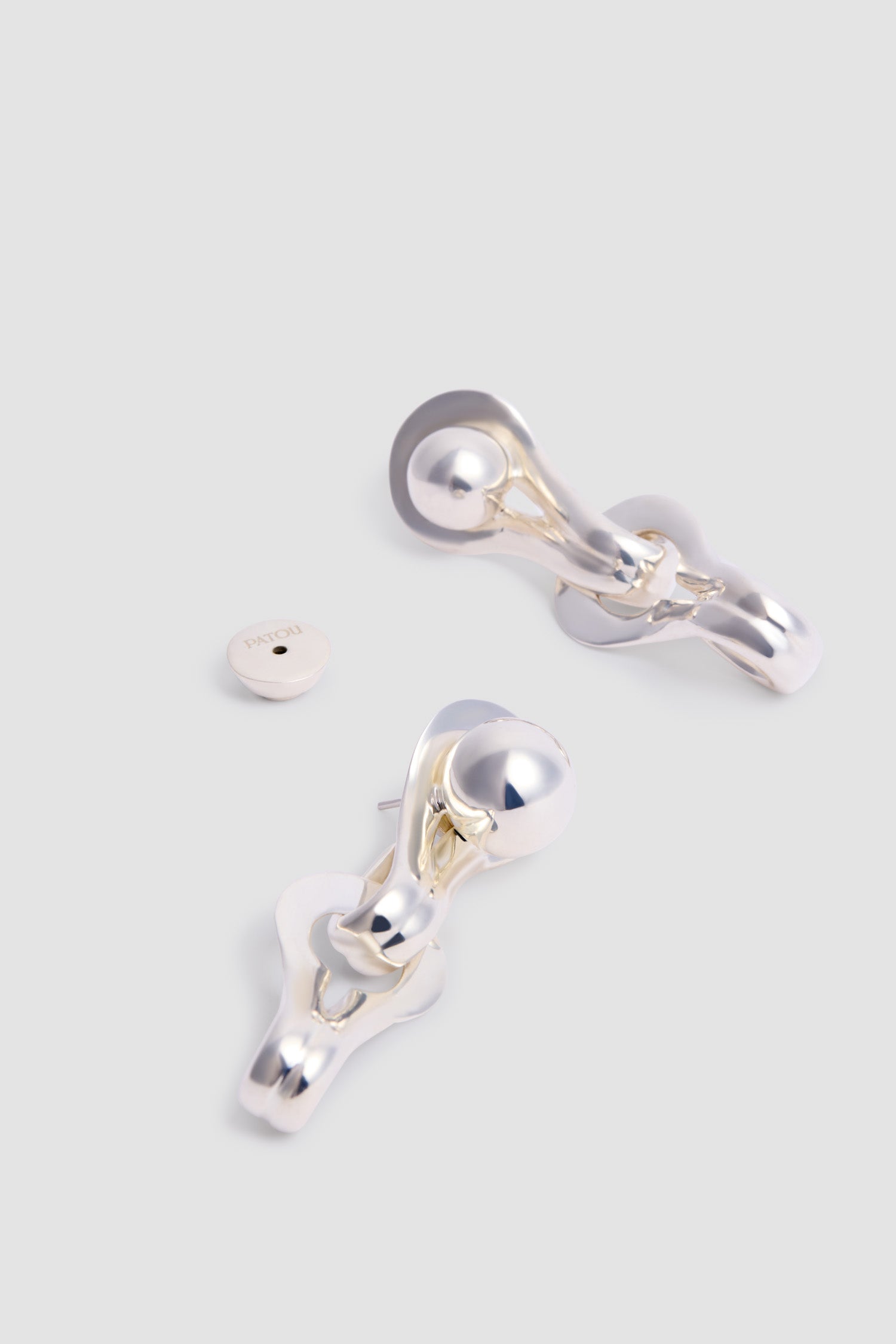 Patou P26JW178 boucles laiton argenté géométrique