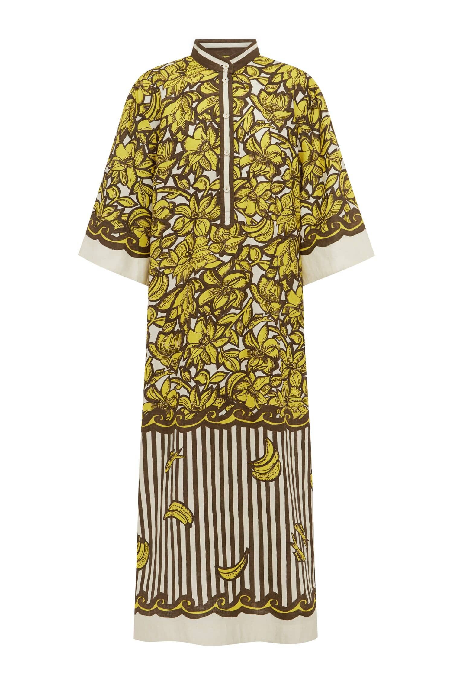 Alemaïs Mona robe tunique chanvre floral