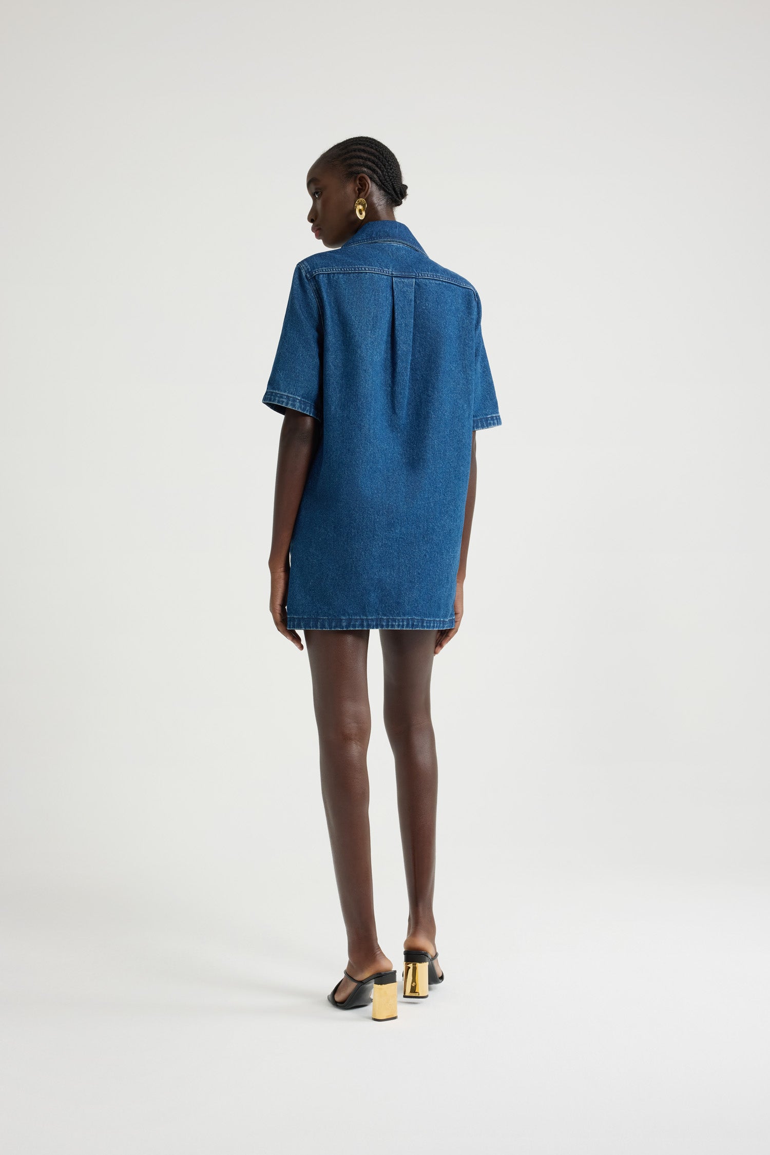 Patou Denim DR170 robe en jean bleu ink mini zippée