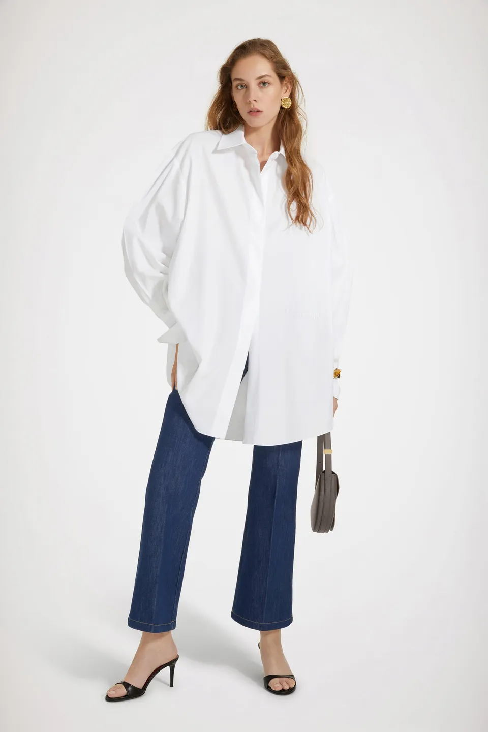 Patou DR086 robe chemise coton bio blanc perle mini