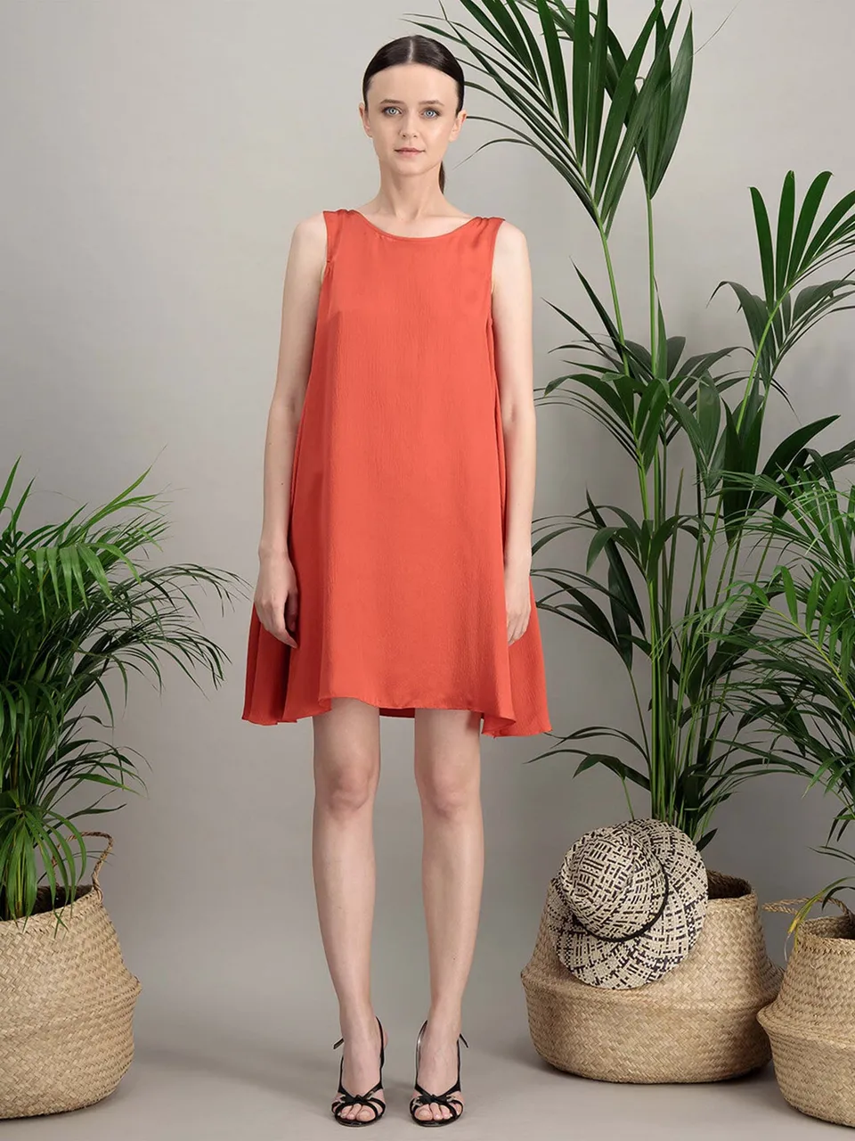 Anahide Saint André MISCELIA robe soie évasée sans manches