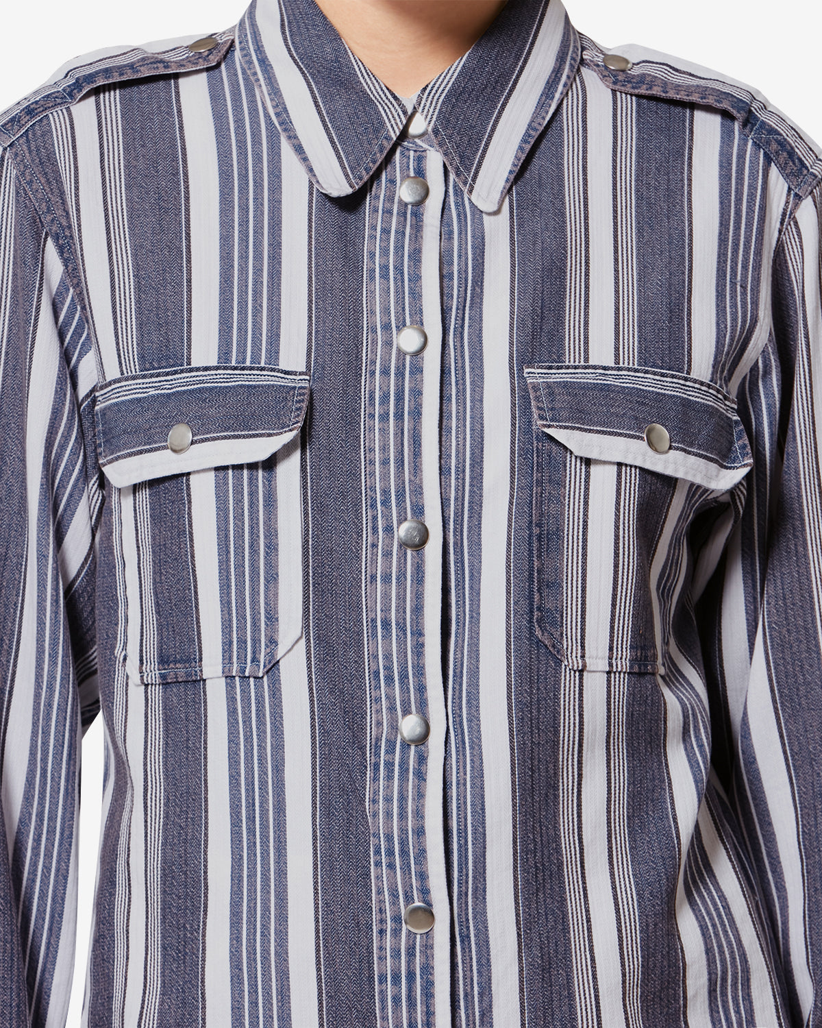 Isabel Marant Gelva CH0299FA chemise écru bleu rayures
