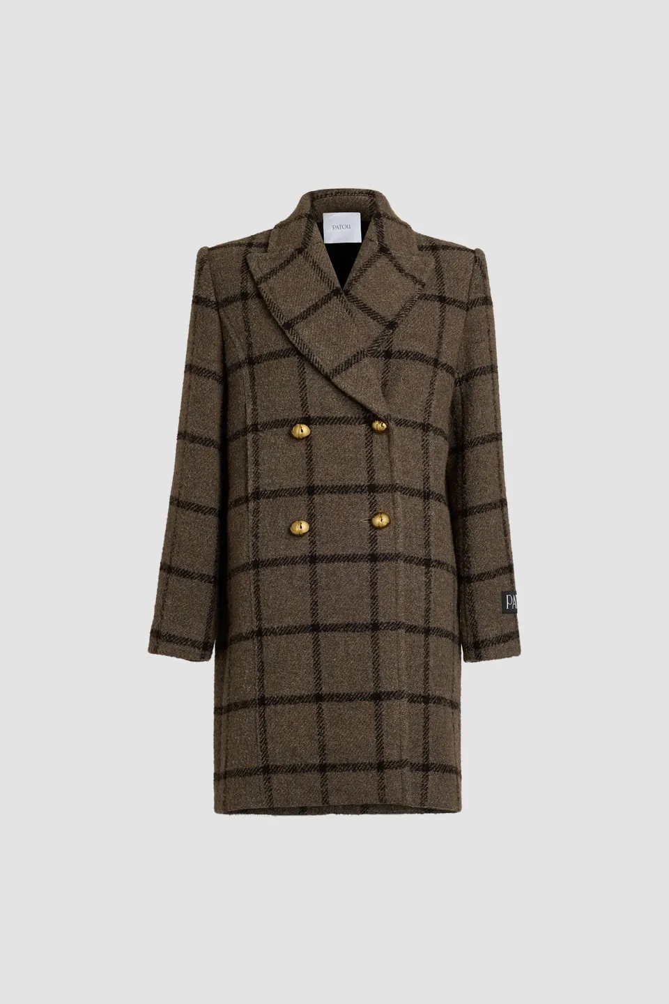 Patou H24CO02501845061 manteau laine Gray Checkerboard