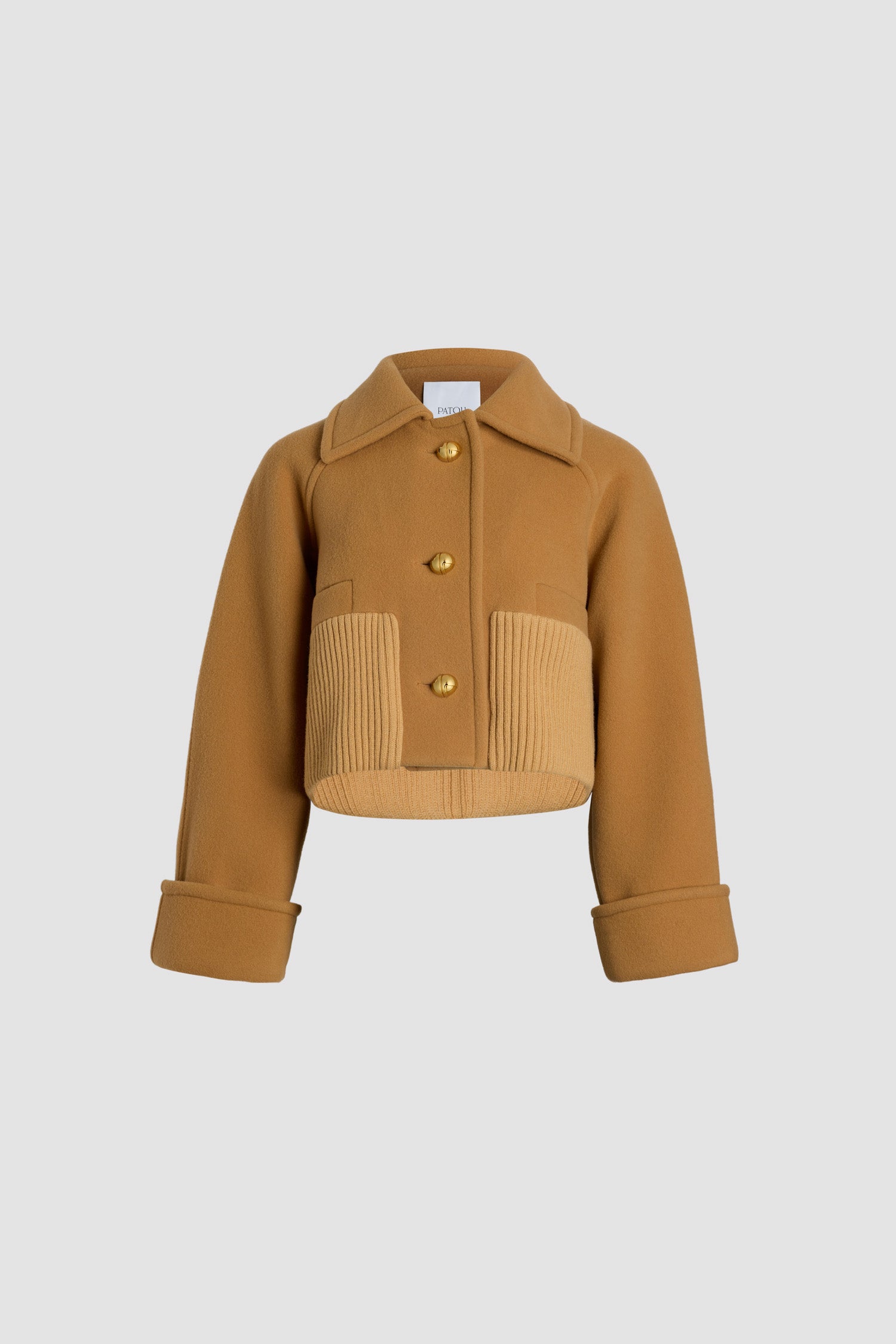 Patou Coats CO023 manteau laine biscuit Biscuit