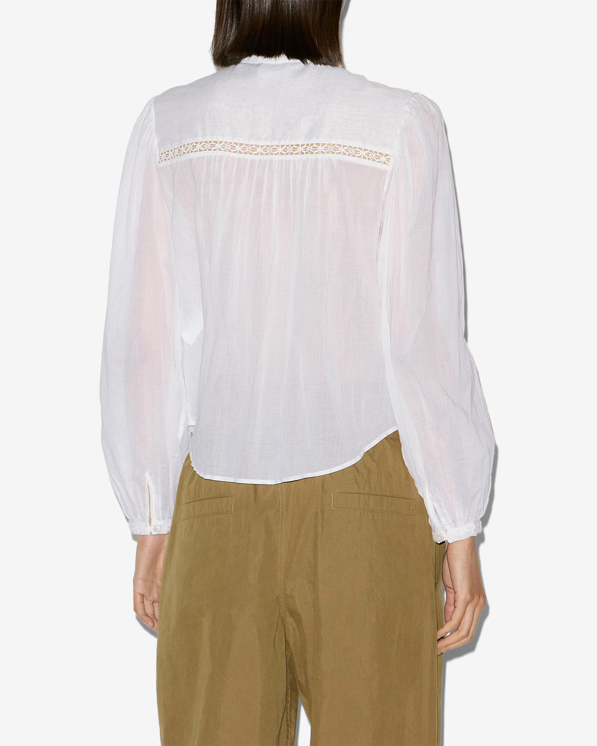 Isabel Marant Greicy blouse blanche dentelle coupe droite