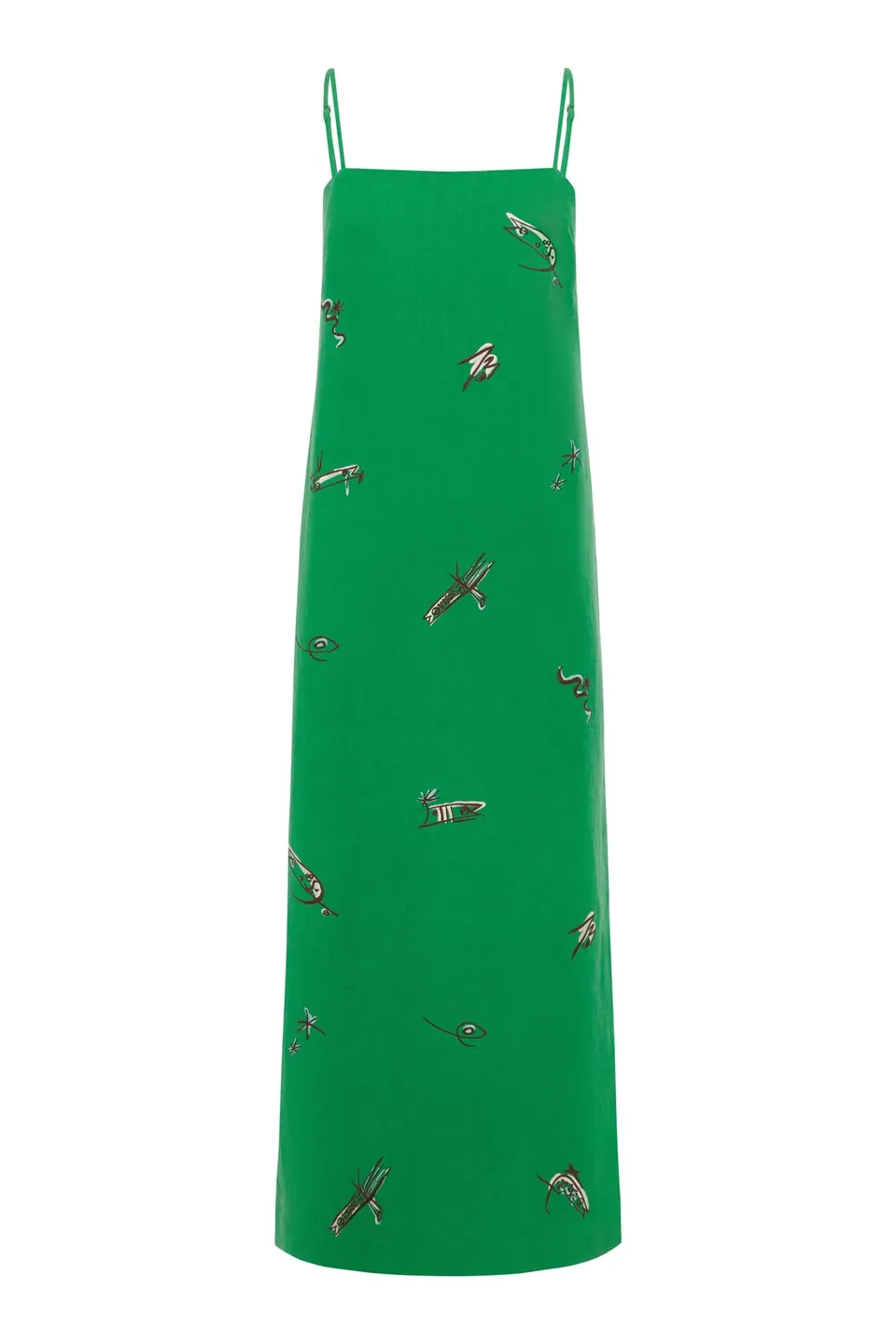 Alemaïs Wanda robe midi lin broderie