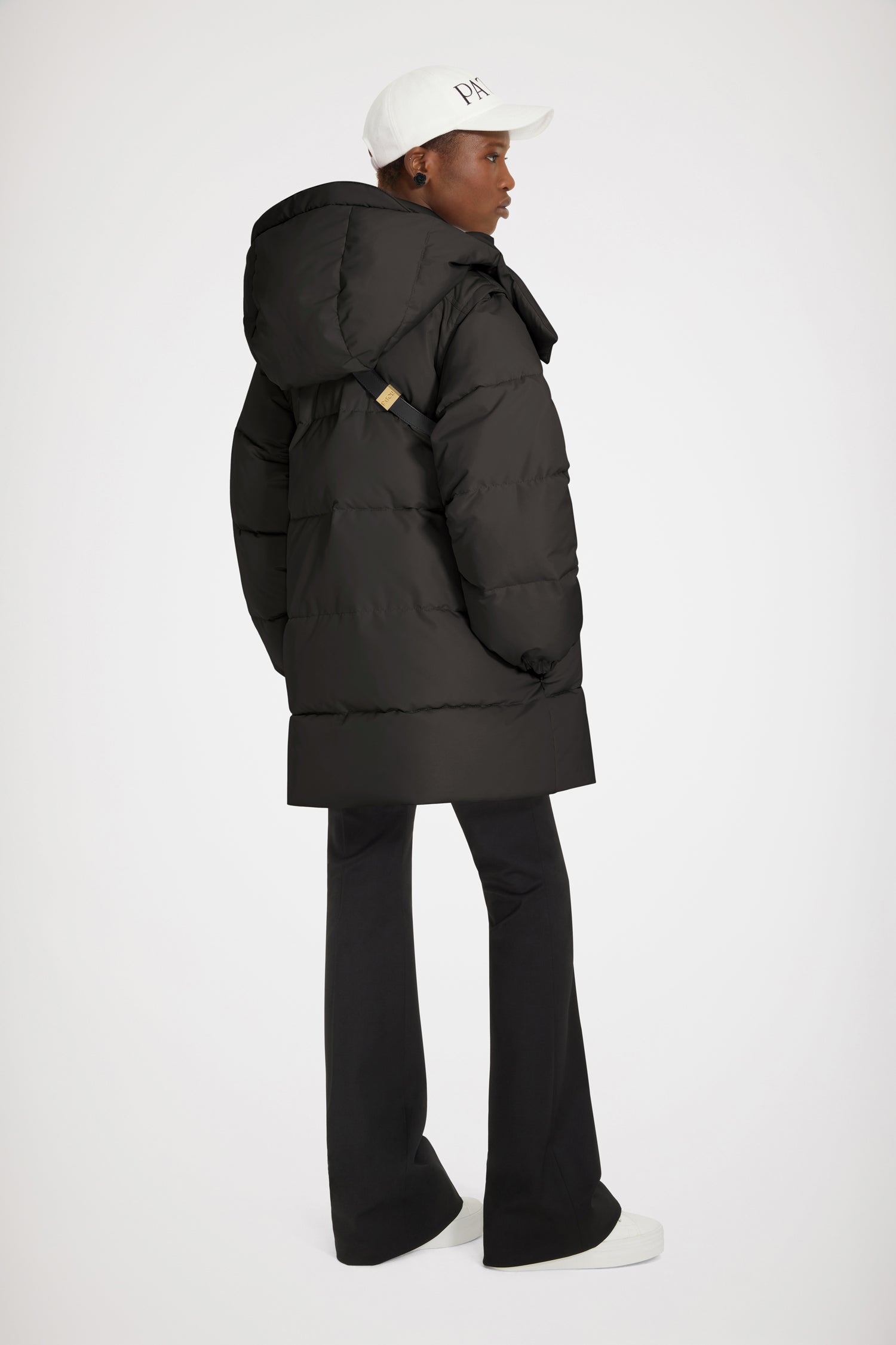Patou OU015 parka doudoune noire manches amovibles