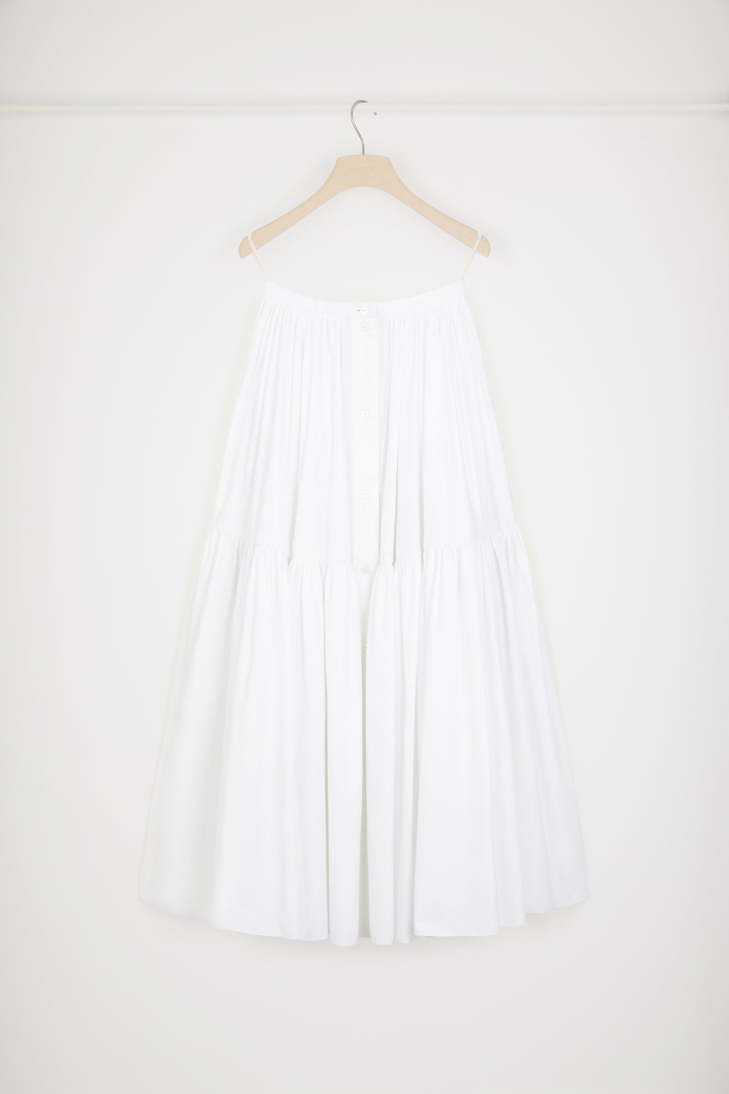 Patou SK048 jupe midi coton bio blanc