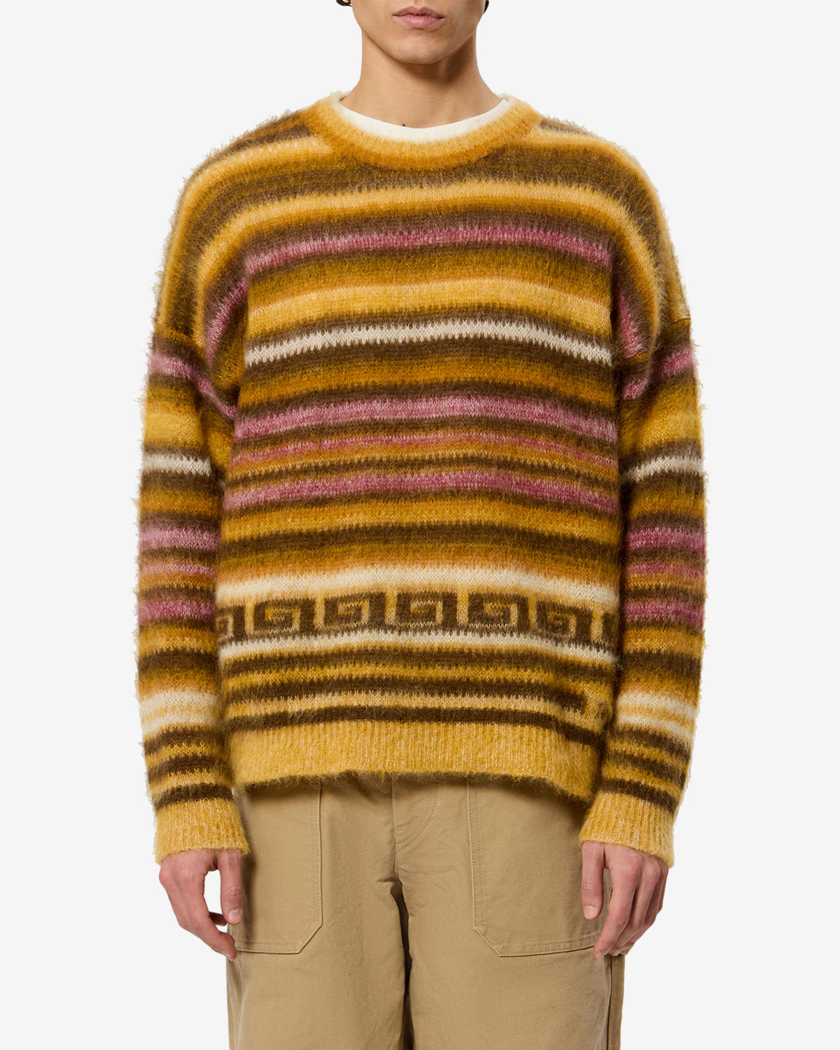 Isabel Marant Scolan pull mohair rayures ocre