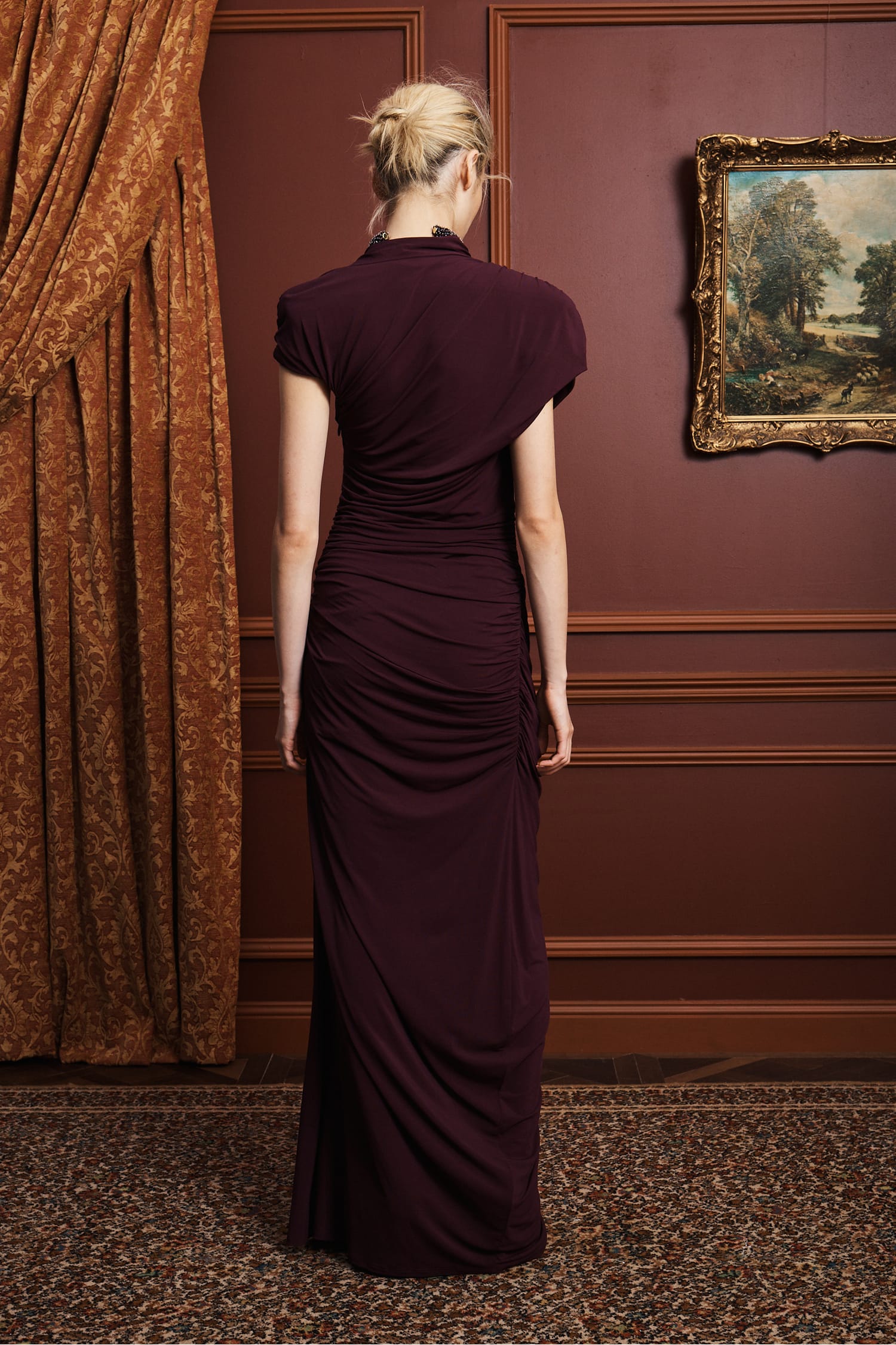 Alemais Eddie robe midi fendue taille AU6 viscose