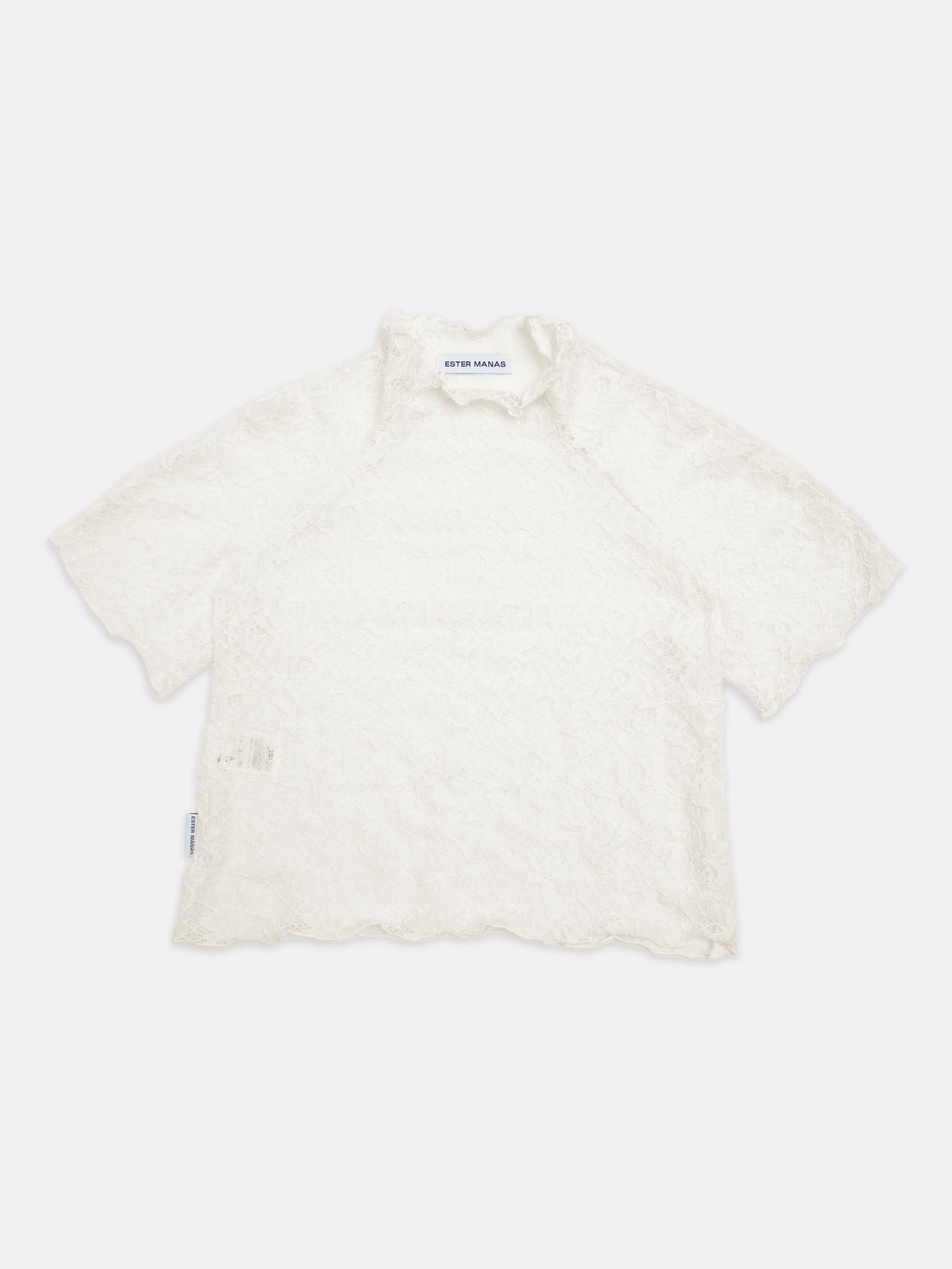 Ester Manas Tops Cream Floral Lace Top dentelle crème