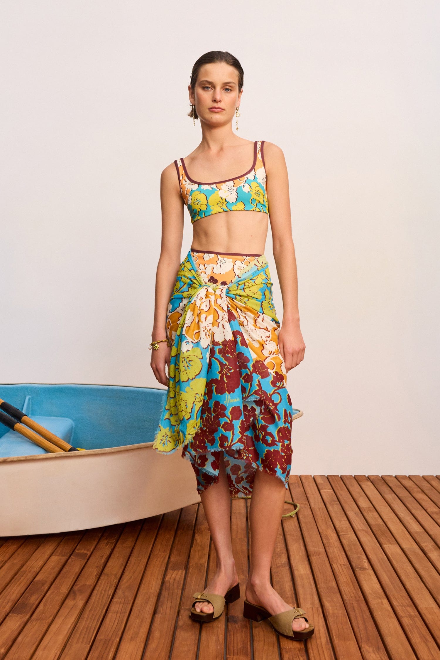 Alemaïs Splice paréo coton imprimé franges taille unique