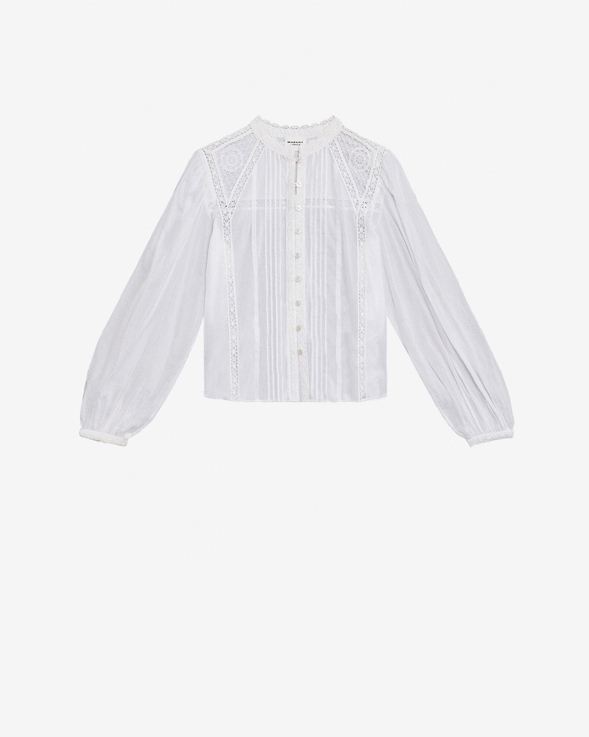 Isabel Marant Greicy blouse blanche dentelle coupe droite