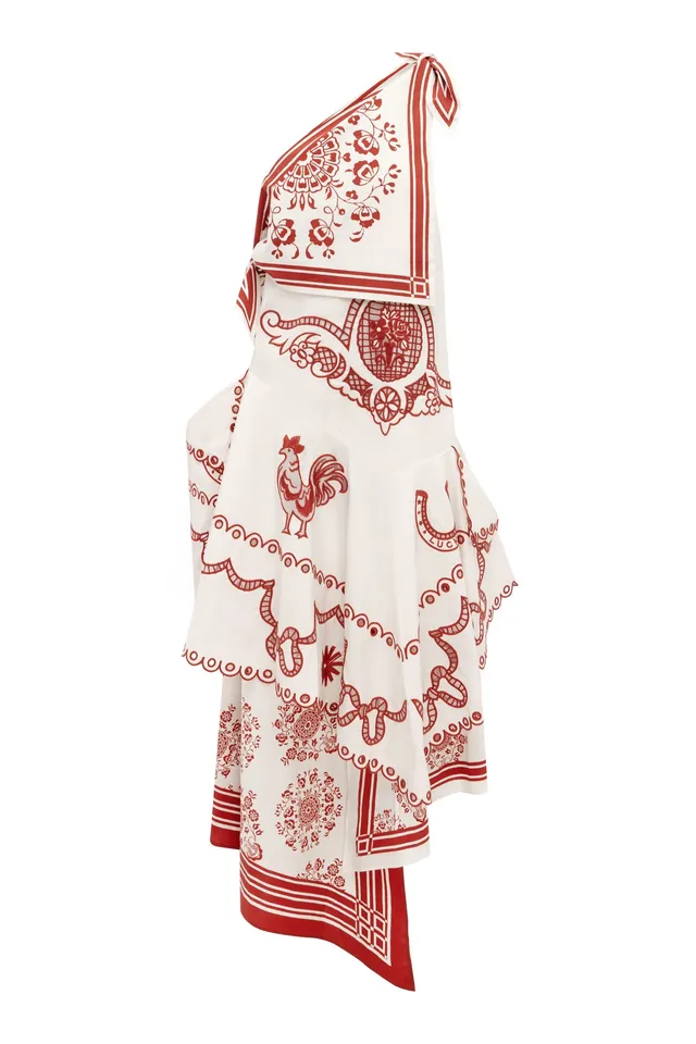 Alemäis Giddy Embroidered Midi Dress robe midi coton brodé