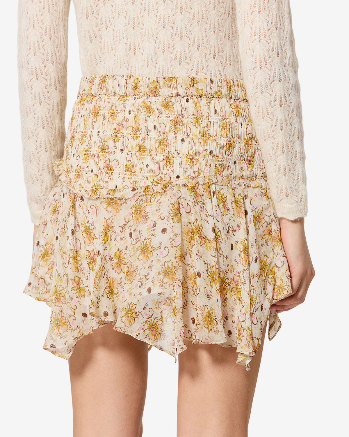 Isabel Marant Fiala JU0541FA jupe jaune-écru mousseline