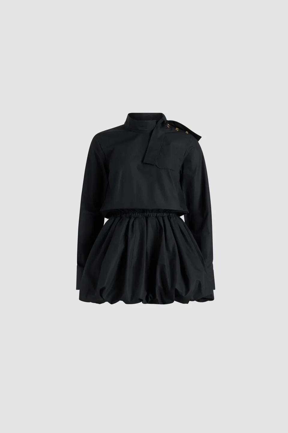 Patou DR202 robe bulle popeline coton bio noire