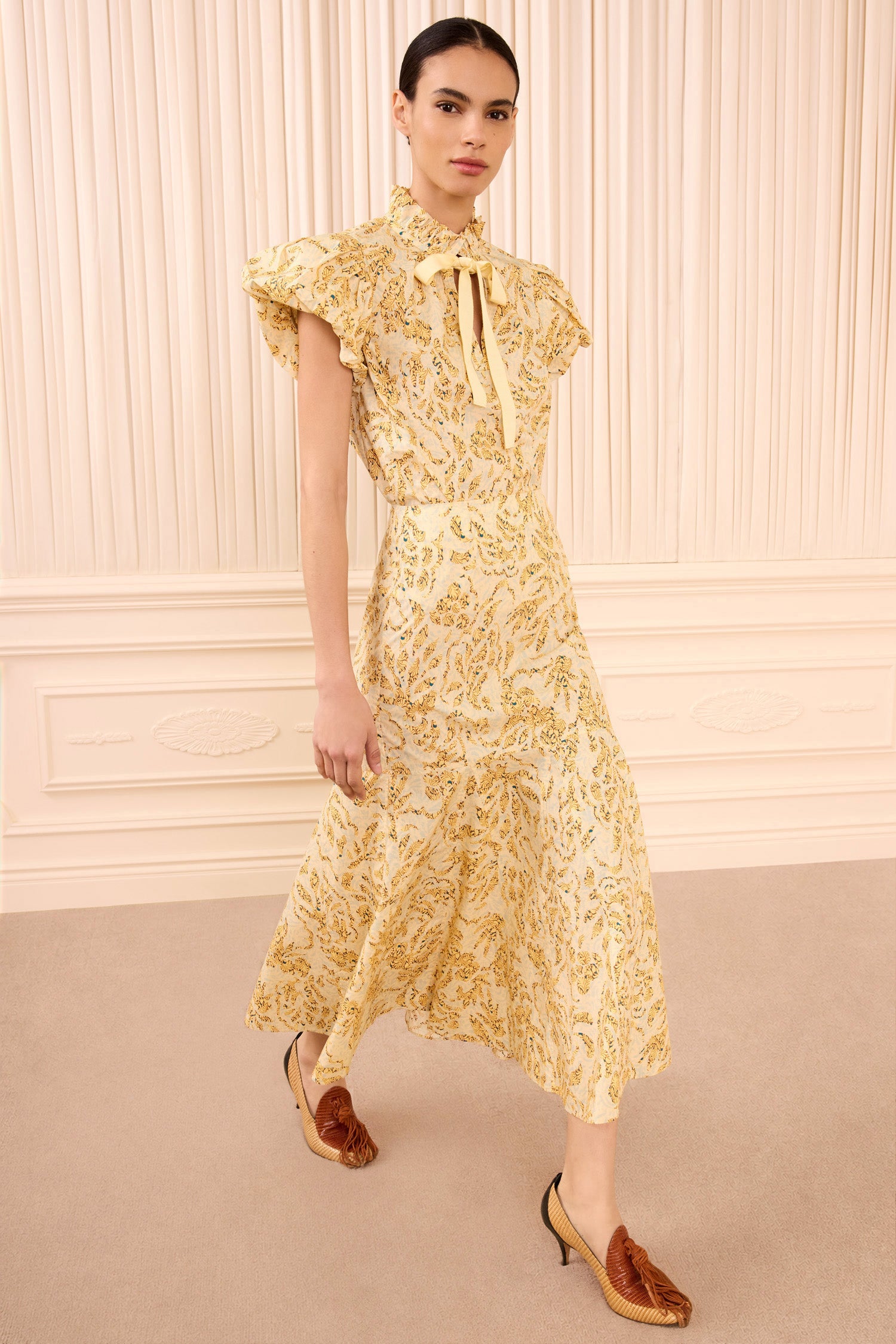 Ulla Johnson Clarisse Jupe midi Chamomile popeline