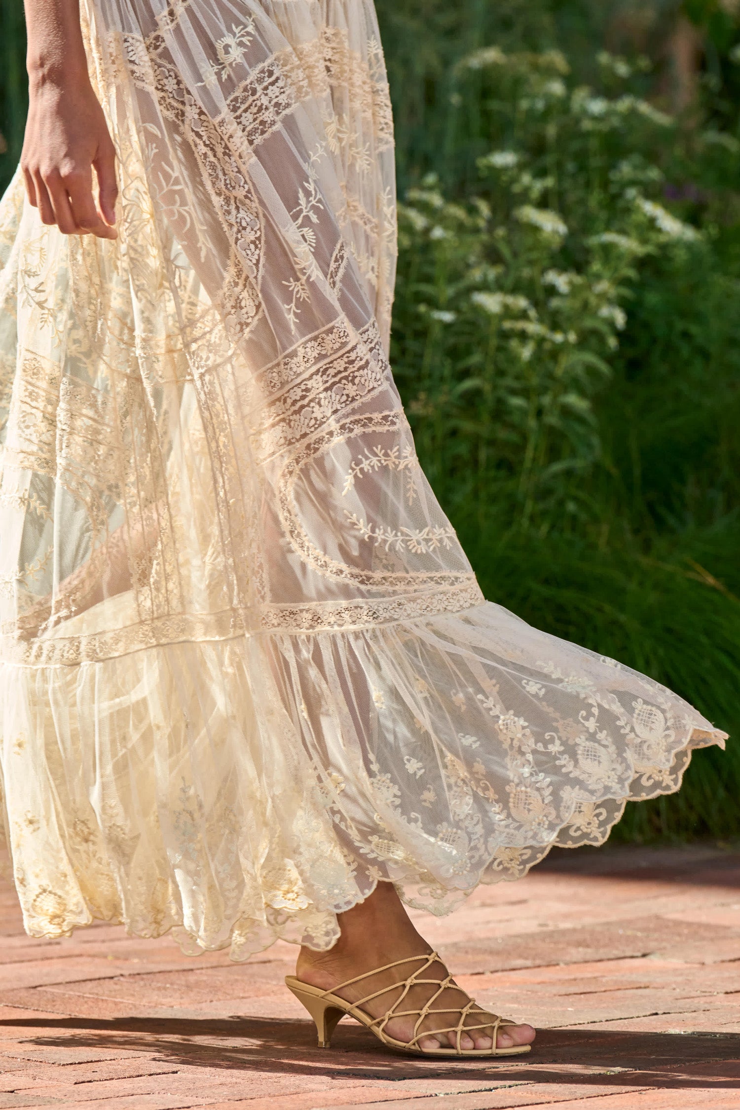 Ulla Johnson Margherite jupe maxi Pearl tulle brodé taille haute