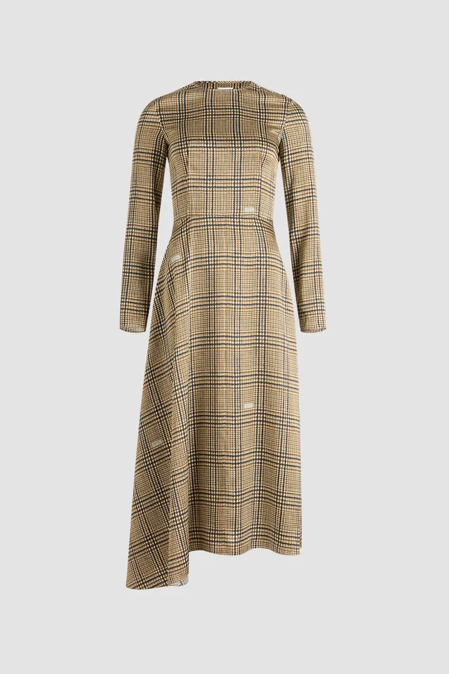 Patou DR208 robe midi soie imprimé prince de galles
