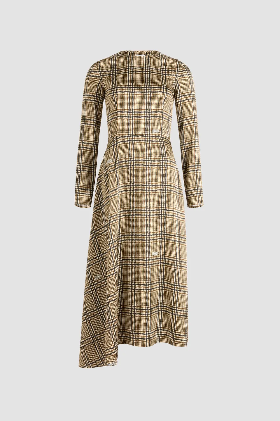 Patou DR208 robe midi soie imprimé prince de galles