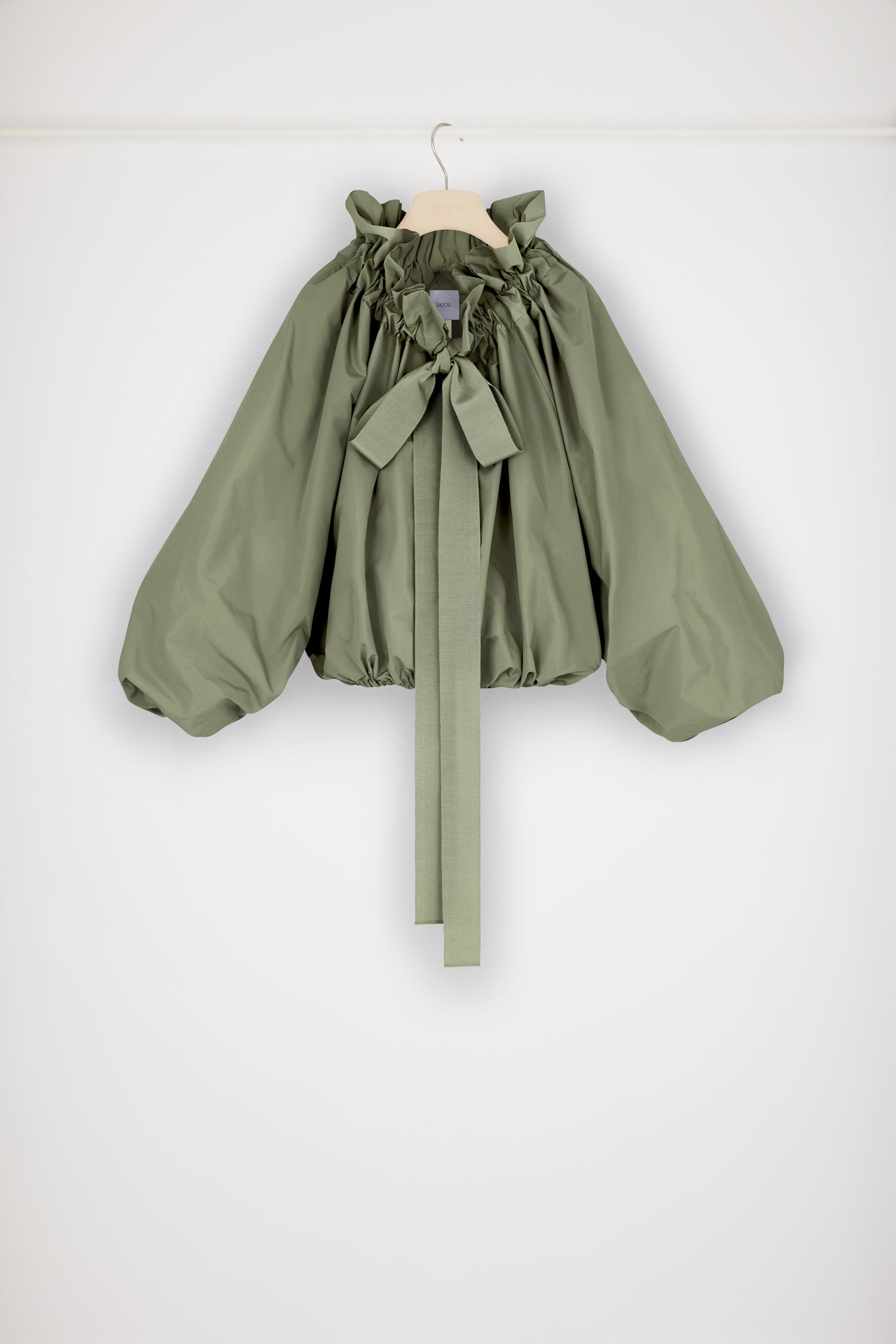 Patou TO017 top vert Loden faille recyclée manches chauve-souris