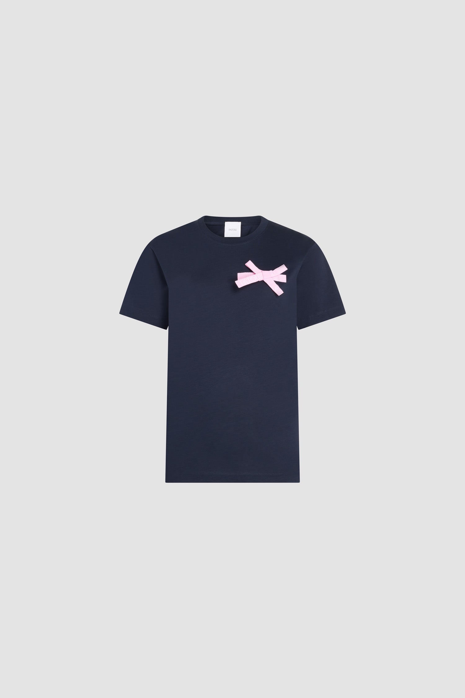Patou JE185 t-shirt coton bio bleu nœud rose