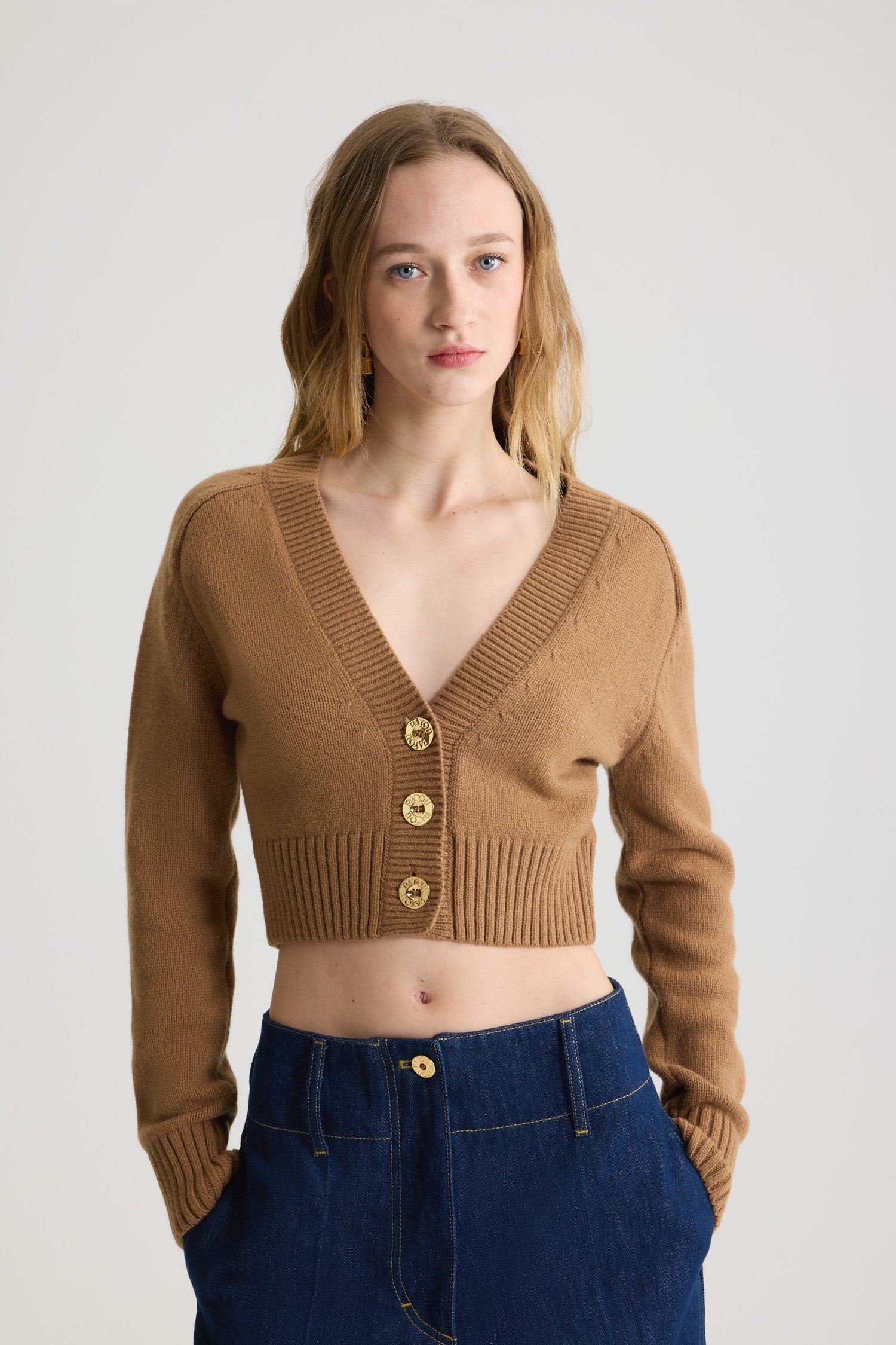 Patou Cardigan KN277 gilet laine nutmeg XS cachemire