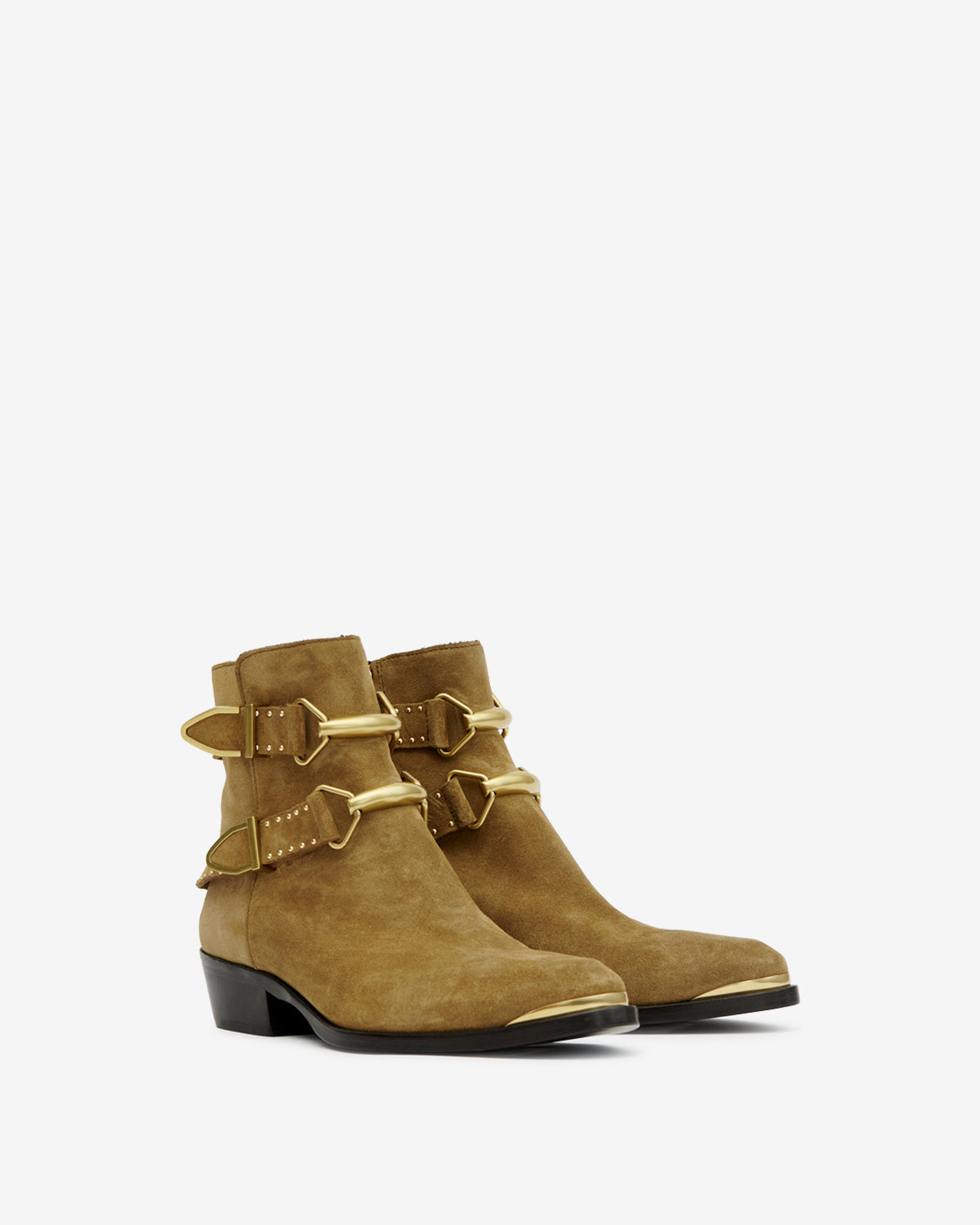 Isabel Marant Zalya boots taupe cuir talon 3 cm