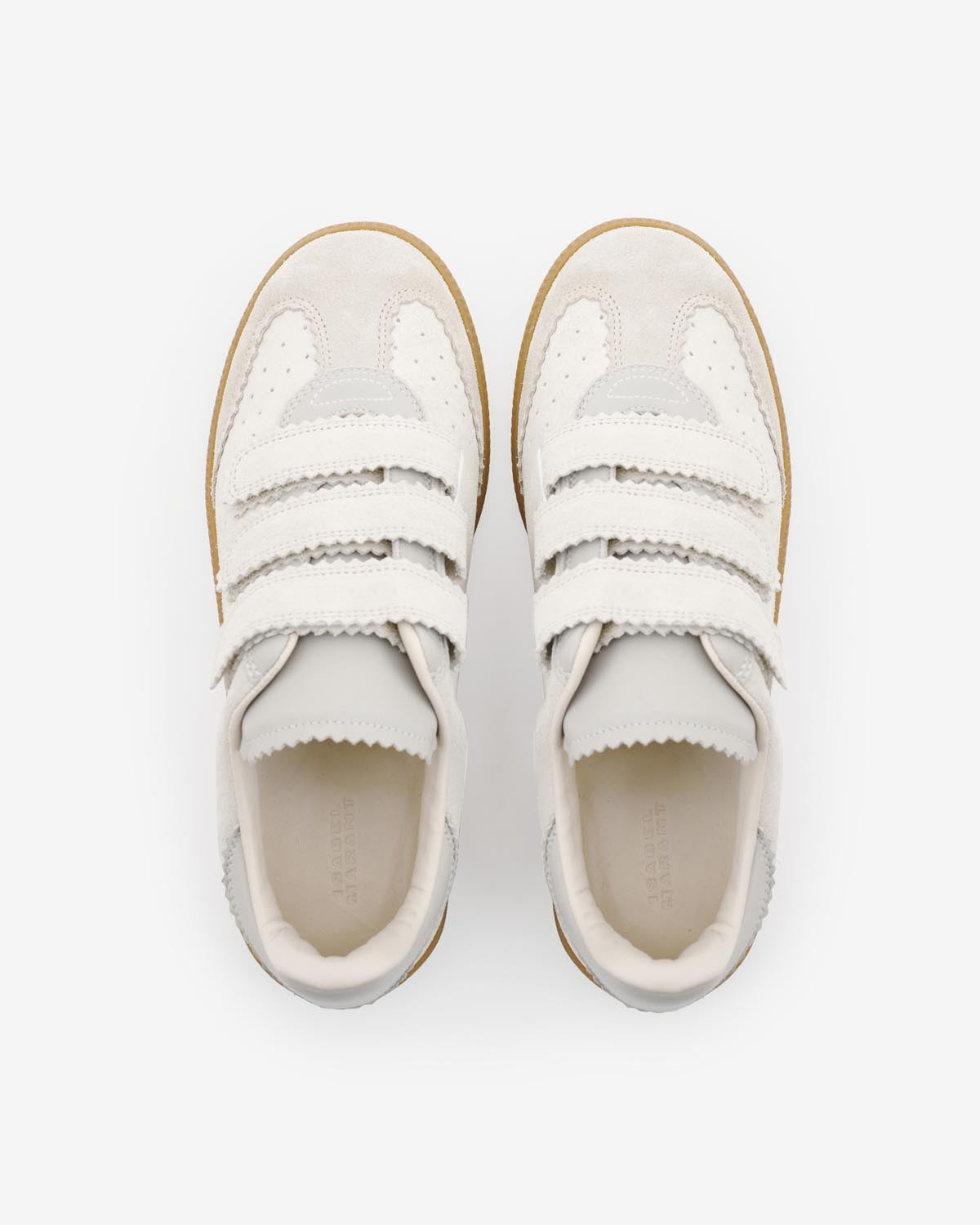 Isabel Marant Beth baskets écru cuir velours