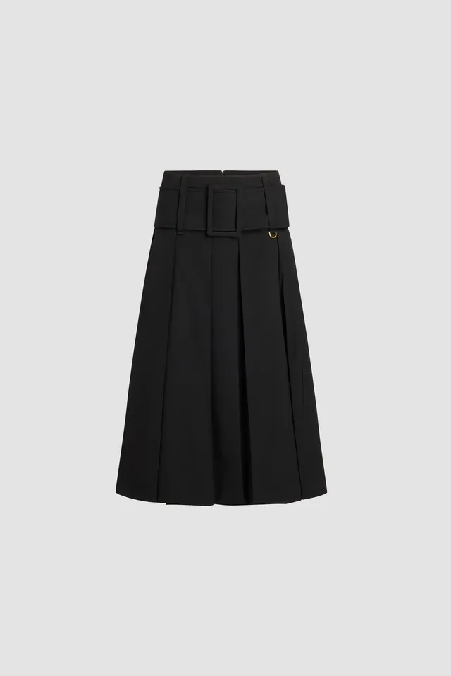 Patou Skirts H25SK0910103999B jupe midi noire ceinture