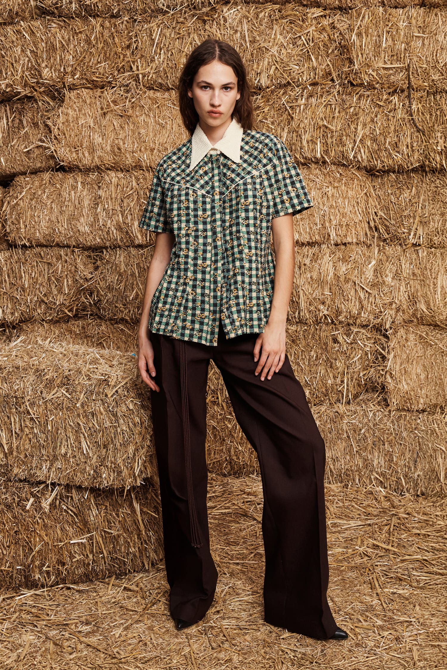 Alemais Outrider Seersucker chemise coton taille 10