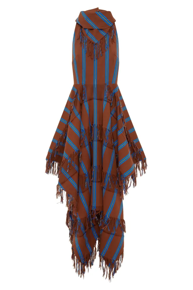 Alemäis Noura Fringe robe midi franges coton