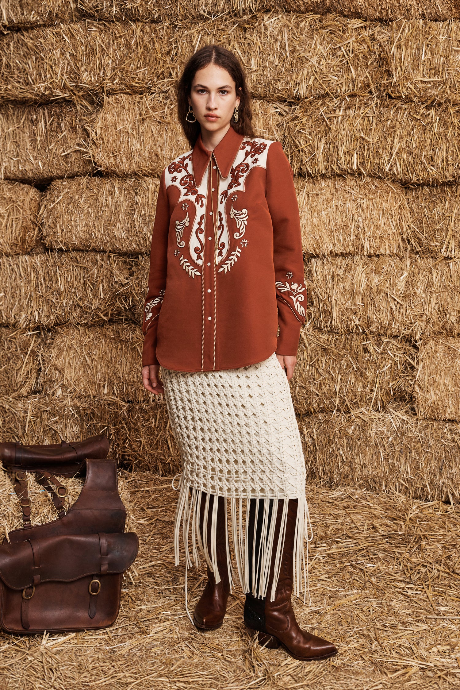 Alemäis Duke chemise western brodée laine