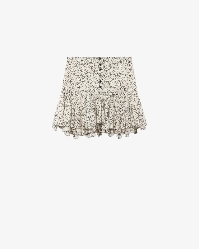 Isabel Marant Daneen jupe pois écru noir coton