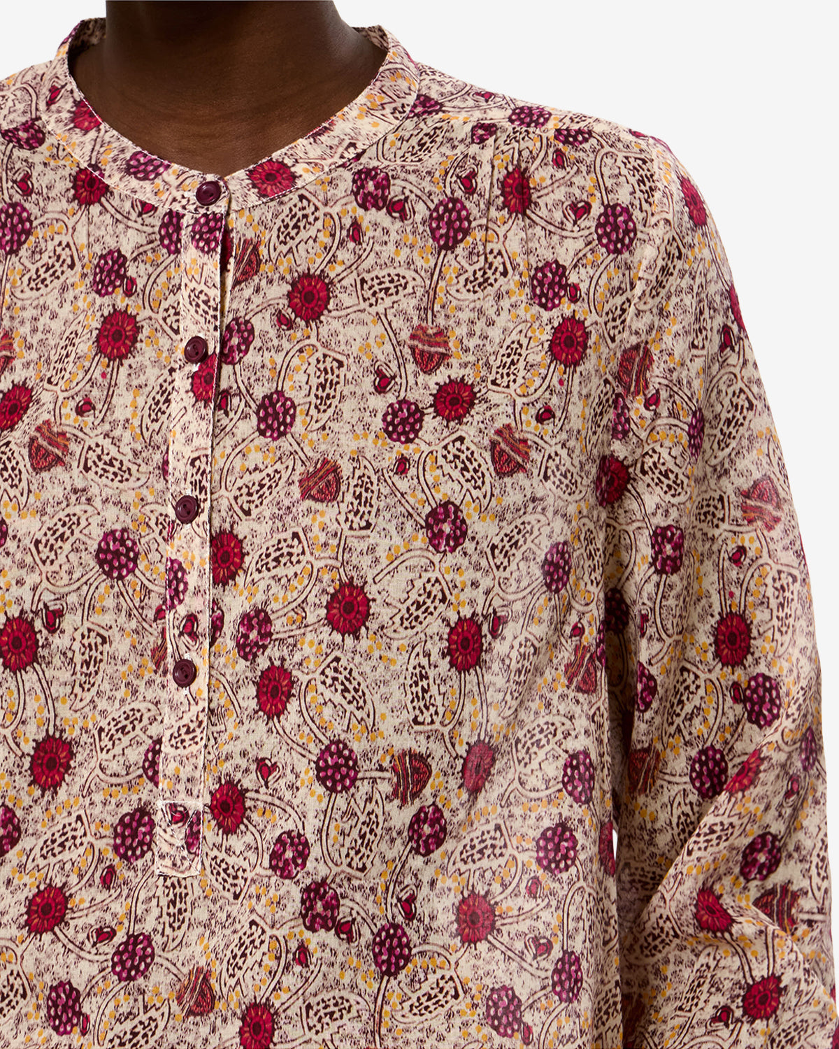 Isabel Marant Maria HT0029FA blouse écru-framboise imprimé