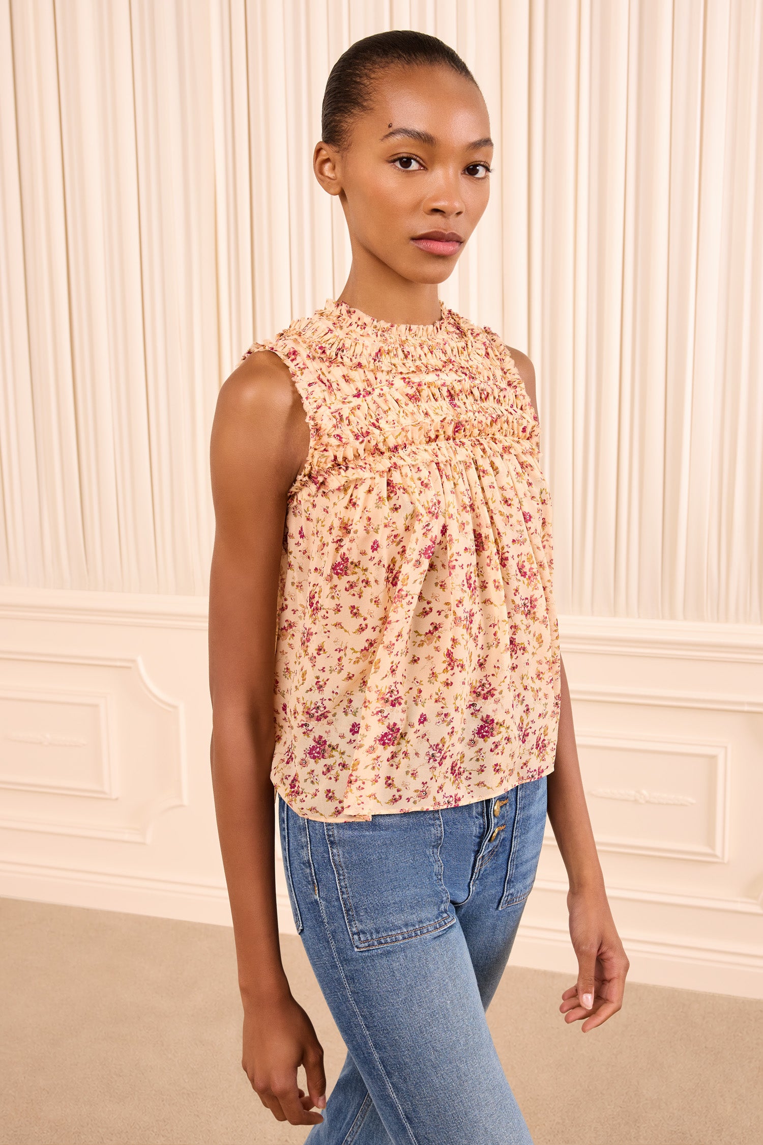 Ulla Johnson Tops Effie Sleeveless Silk Top Blush soie