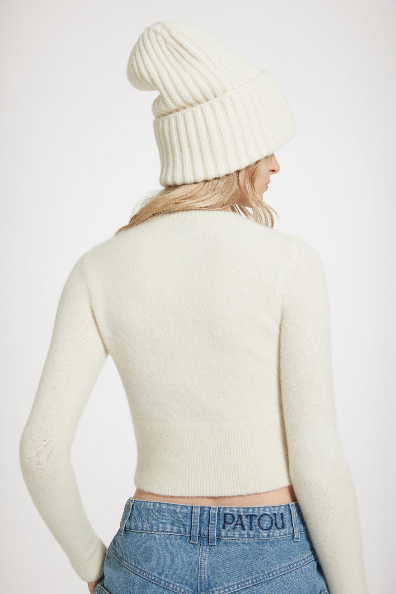 Patou Knitwear cardigan cropped H23KN1488065009A Avalanche alpaga
