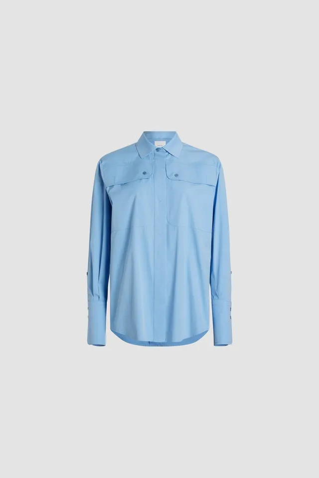 Patou Safari H24BL035 chemise coton bio bleu Airy Blue