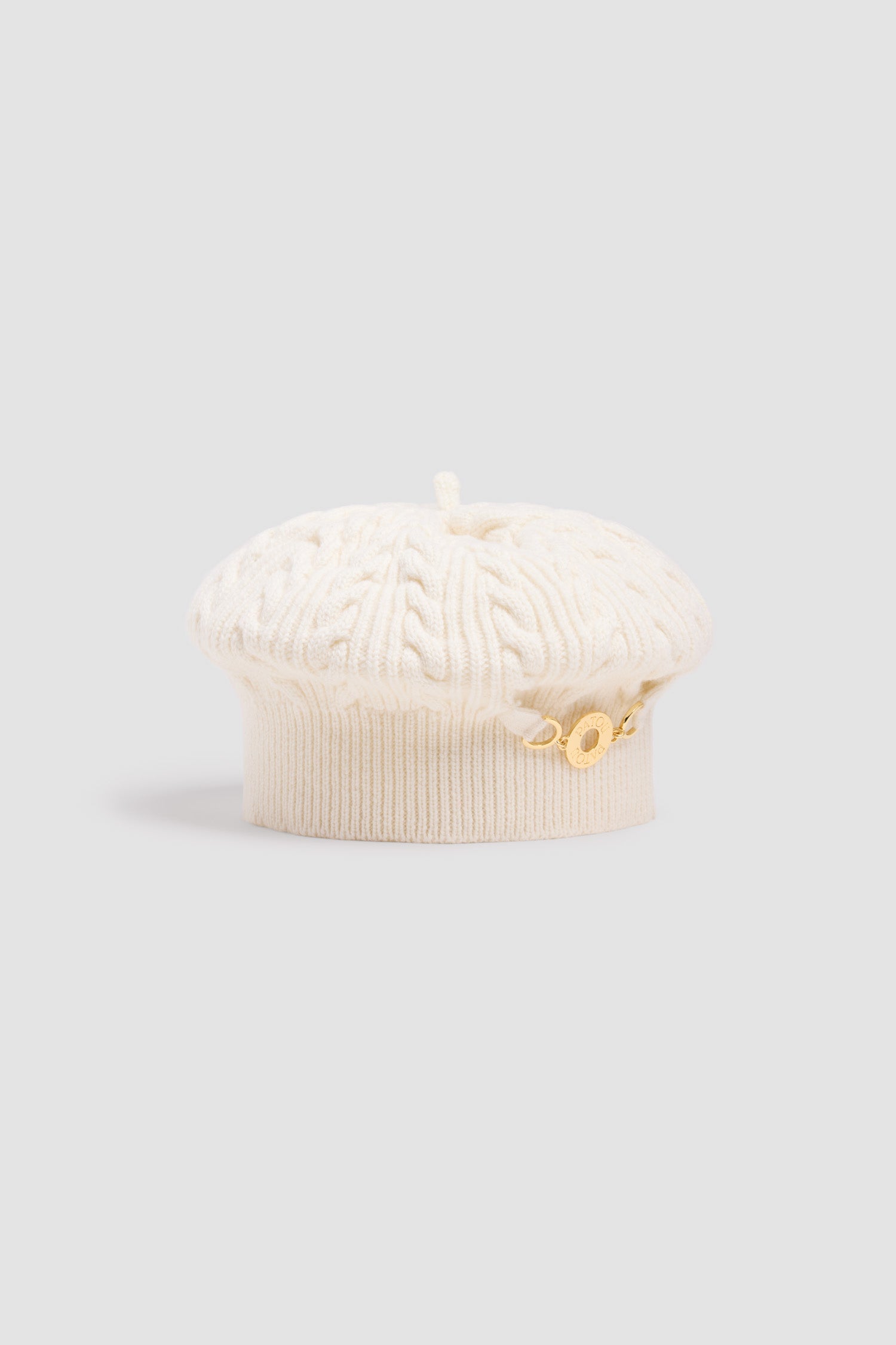 Patou H25AC1038041097C béret maille blanc laine
