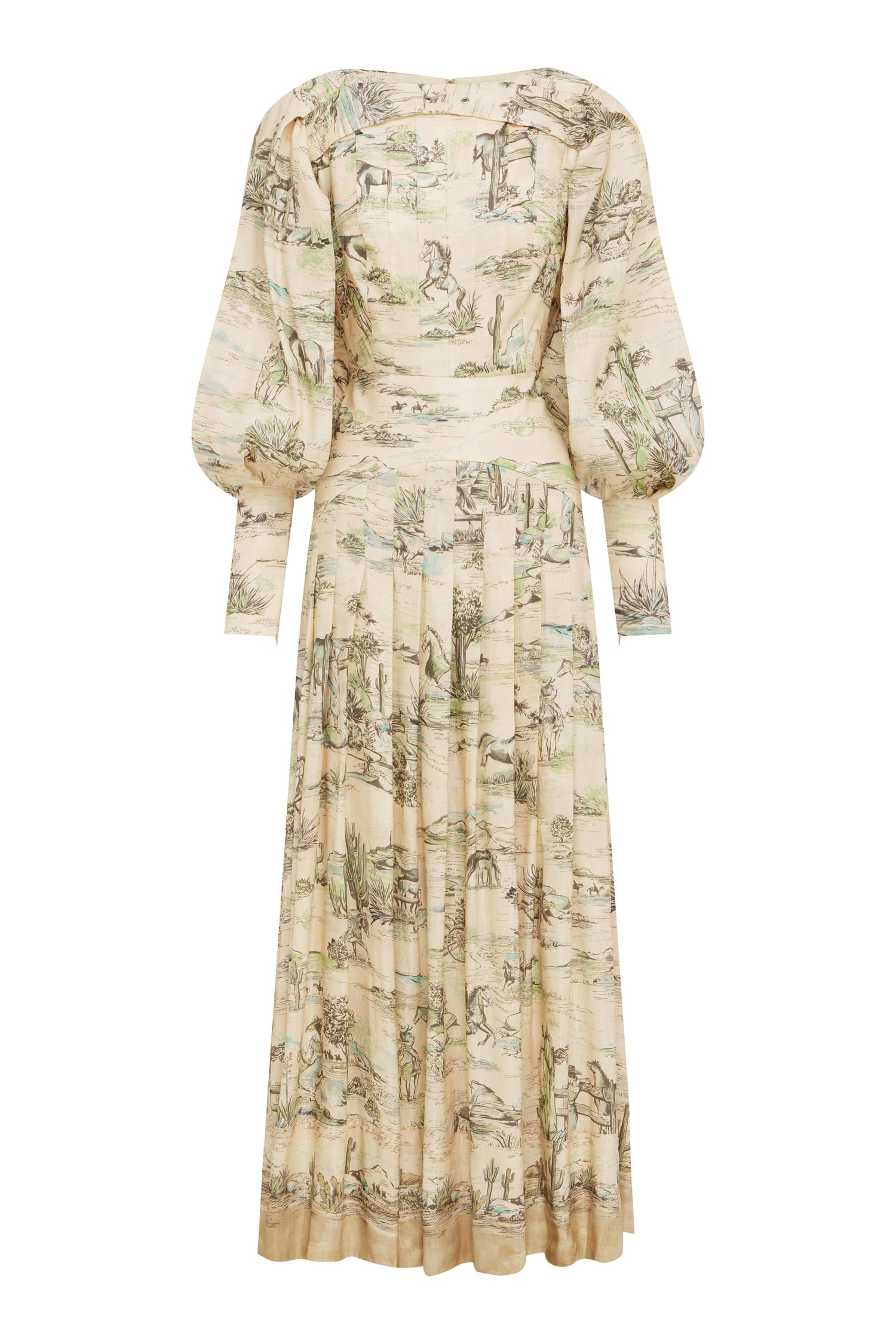 Alemäis Scout robe midi lin viscose imprimé western