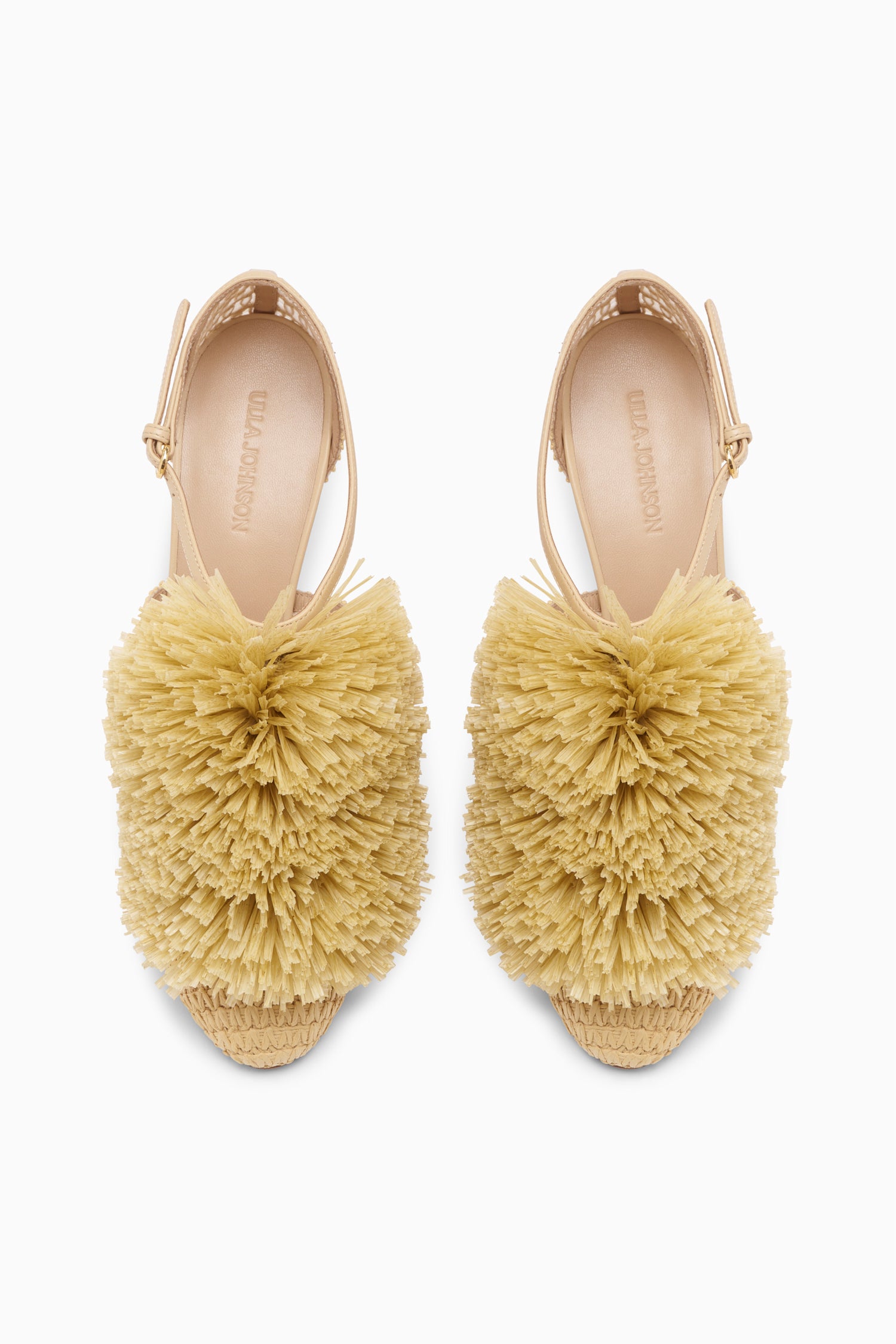 Ulla Johnson Raffia escarpin sable beige talon 75 mm